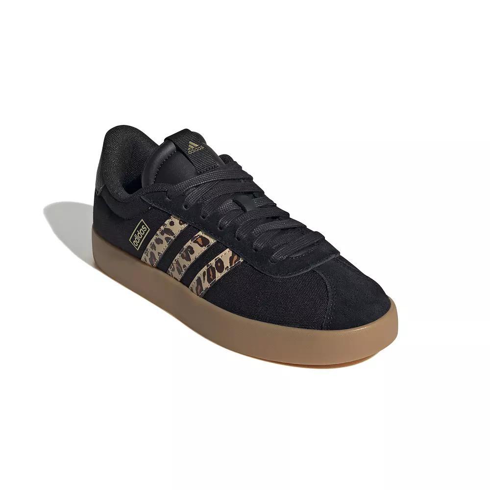 adidas VL Court 3.0 Women's Shoes, Size: 8.5, Black Leopard Gum Product Image