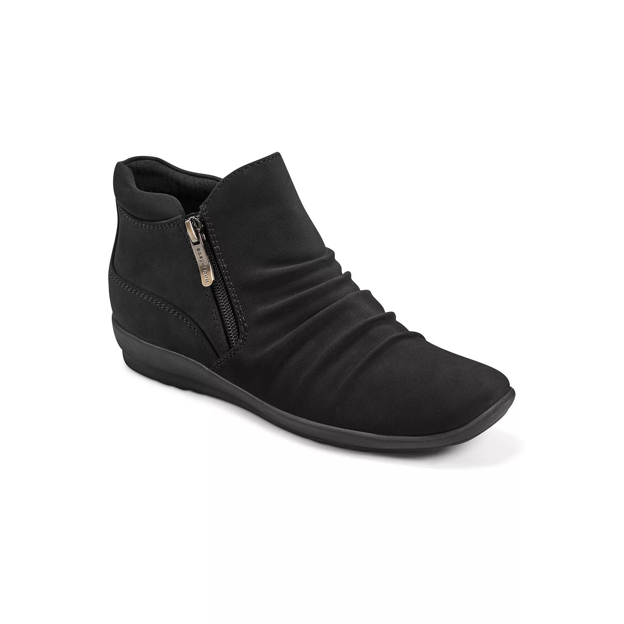 Easy Spirit Aleta Women's Ruched Wedge Booties, Size: 6, Black Product Image