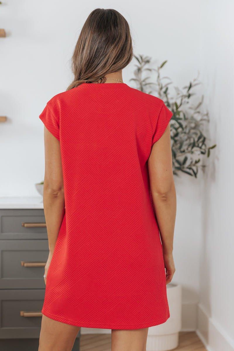 Kimberly Red Textured Mini Dress Product Image