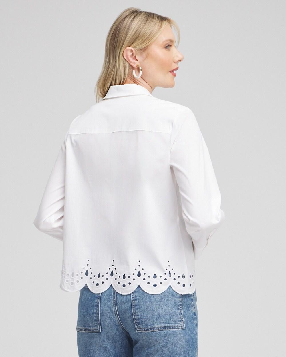 Poplin Eyelet Hem Shirt Product Image