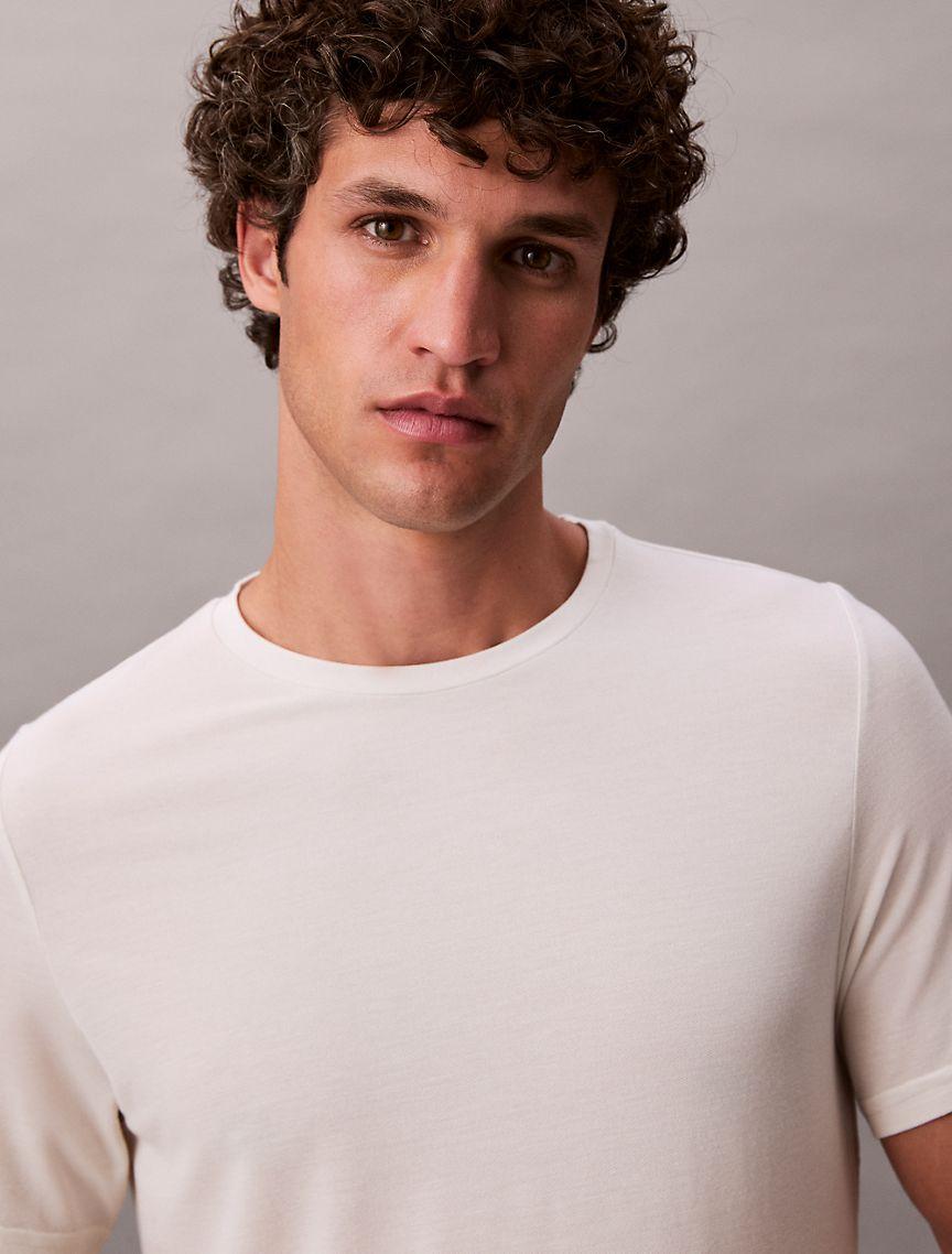 Calvin Klein Mens Modal Pique Classic T-Shirt - Beige Product Image