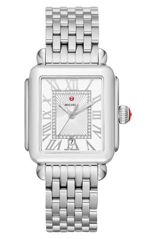 Deco Madison Diamond-Dial Watch, Silver Product Image