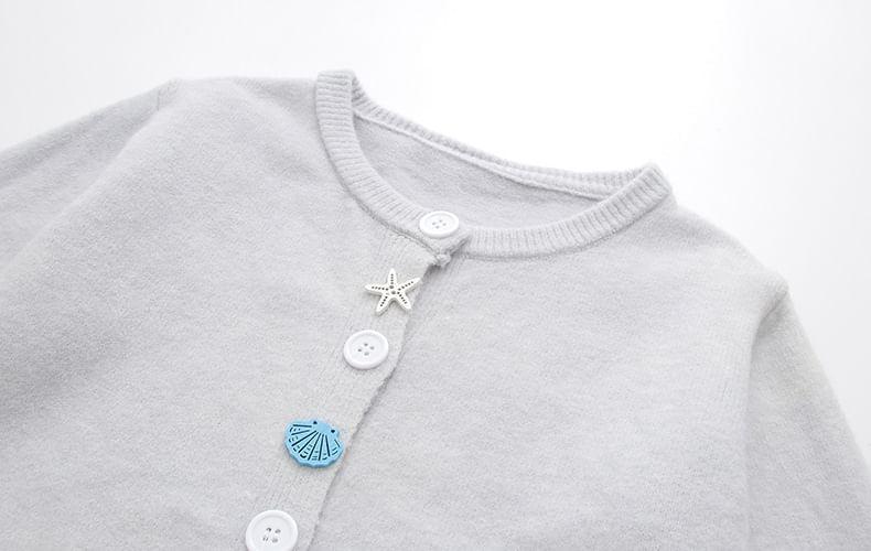 Scallop Trim Collar Button-Up Cardigan Product Image