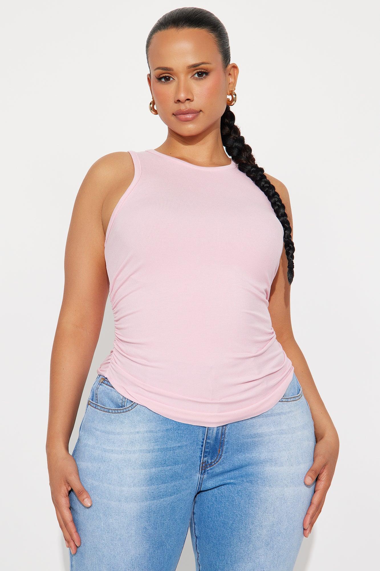 Olympia Ruched Tank Top - Pink Female Product Image
