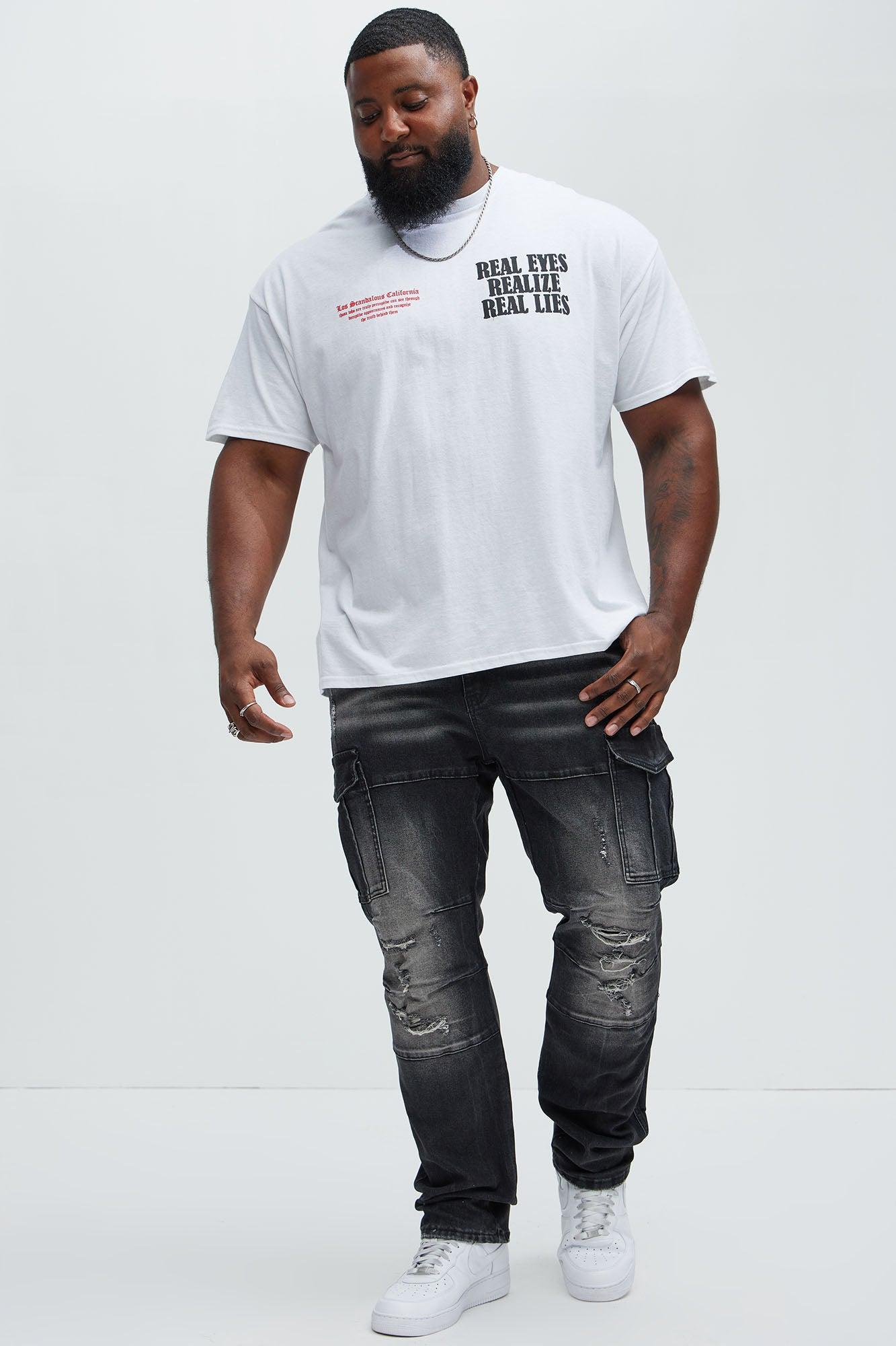 Real Eyes Realize Real Lies Short Sleeve Tee - White Product Image