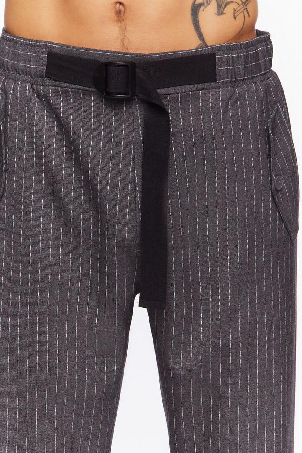 Pinstriped Belted Trousers | Forever 21 Product Image