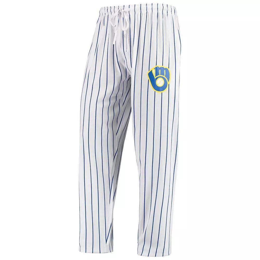 Men's Concepts Sport White/Navy Milwaukee Brewers Vigor Lounge Pant, Size: 3XL Product Image