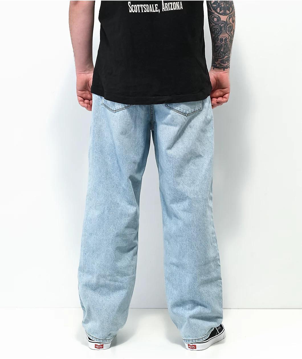 Empyre Loose Fit Light Wash Denim Skate Jeans Product Image