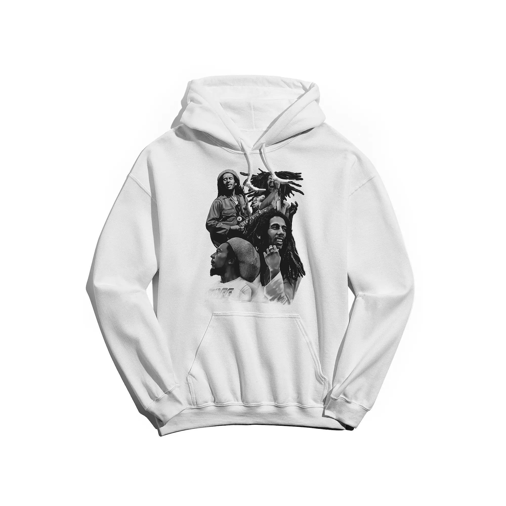 Men's Bob Marley Free Our Minds Hoodie, Size: XXL, White Product Image