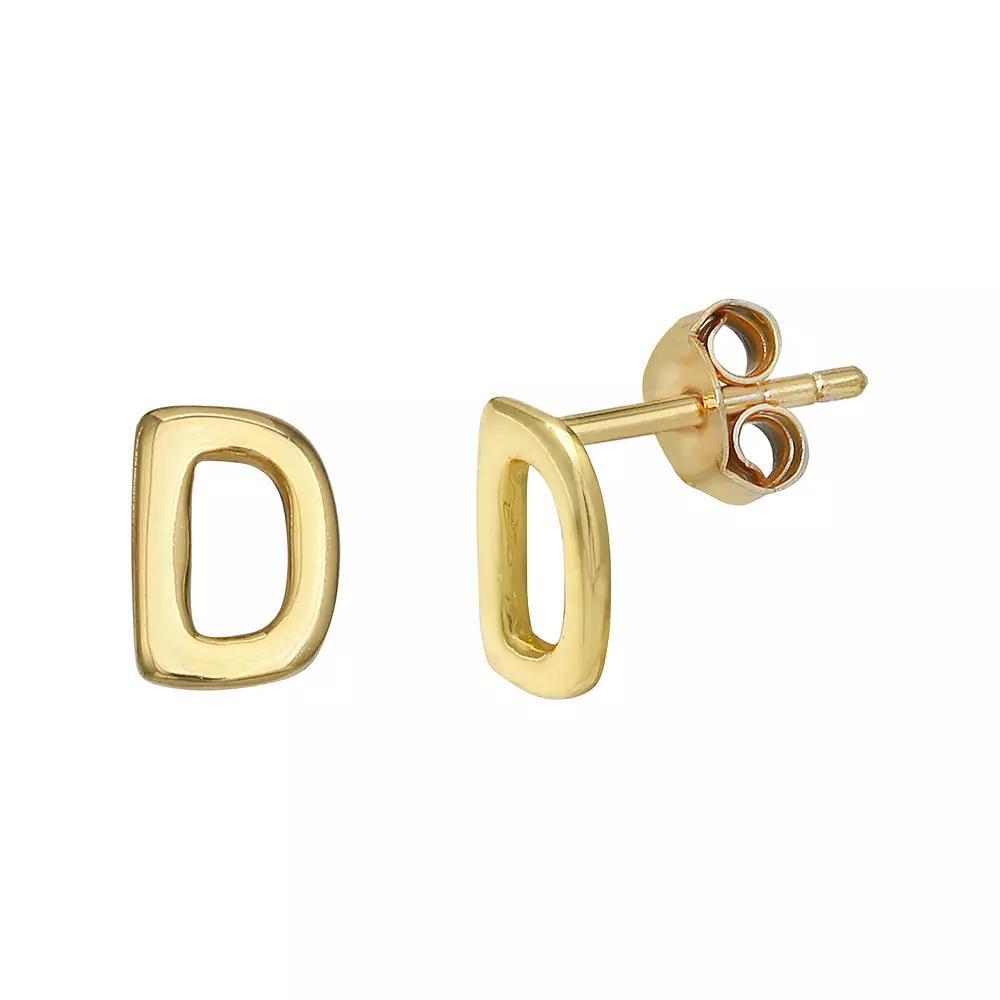 PRIMROSE Sterling Silver Initial Stud Earrings, Women's, Gold Tone C Product Image
