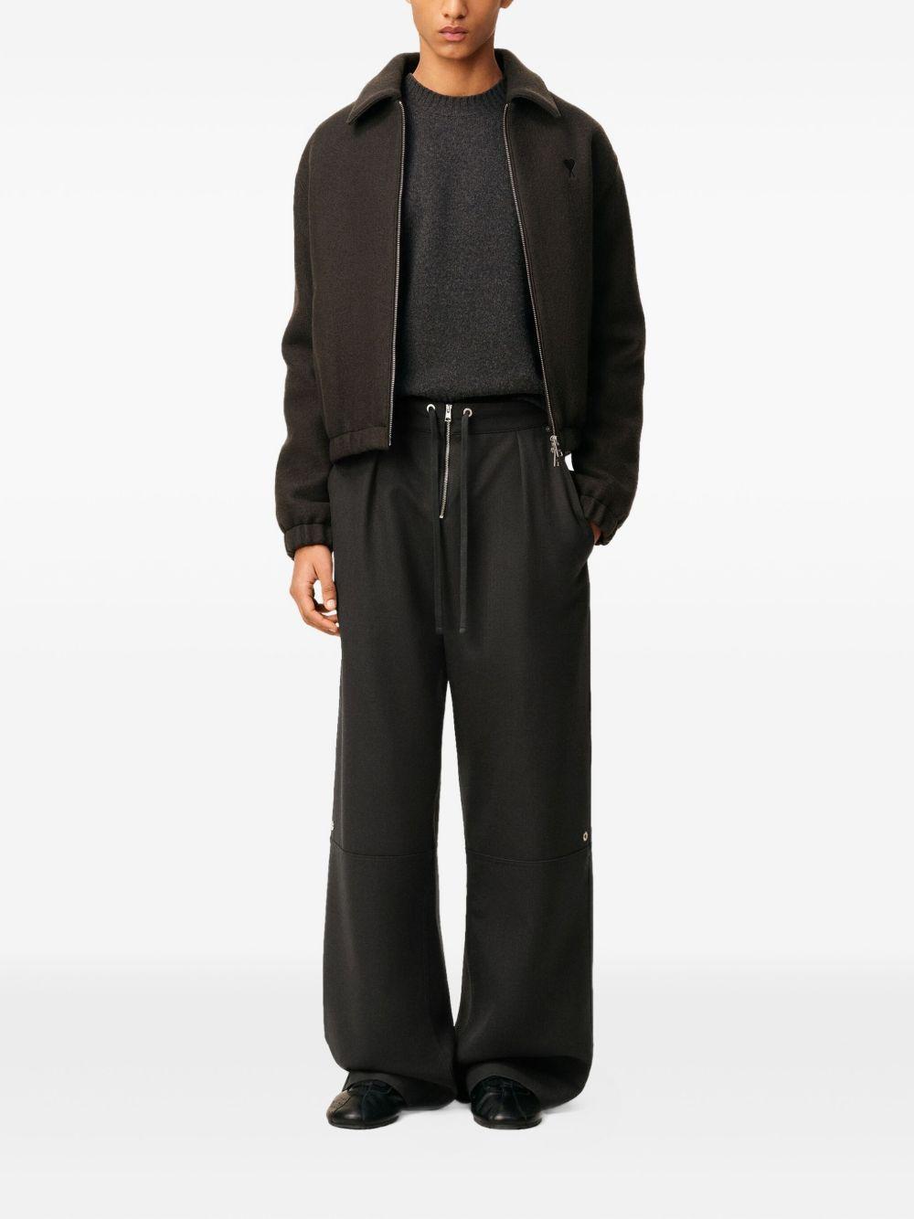 zipped wool trousers Product Image