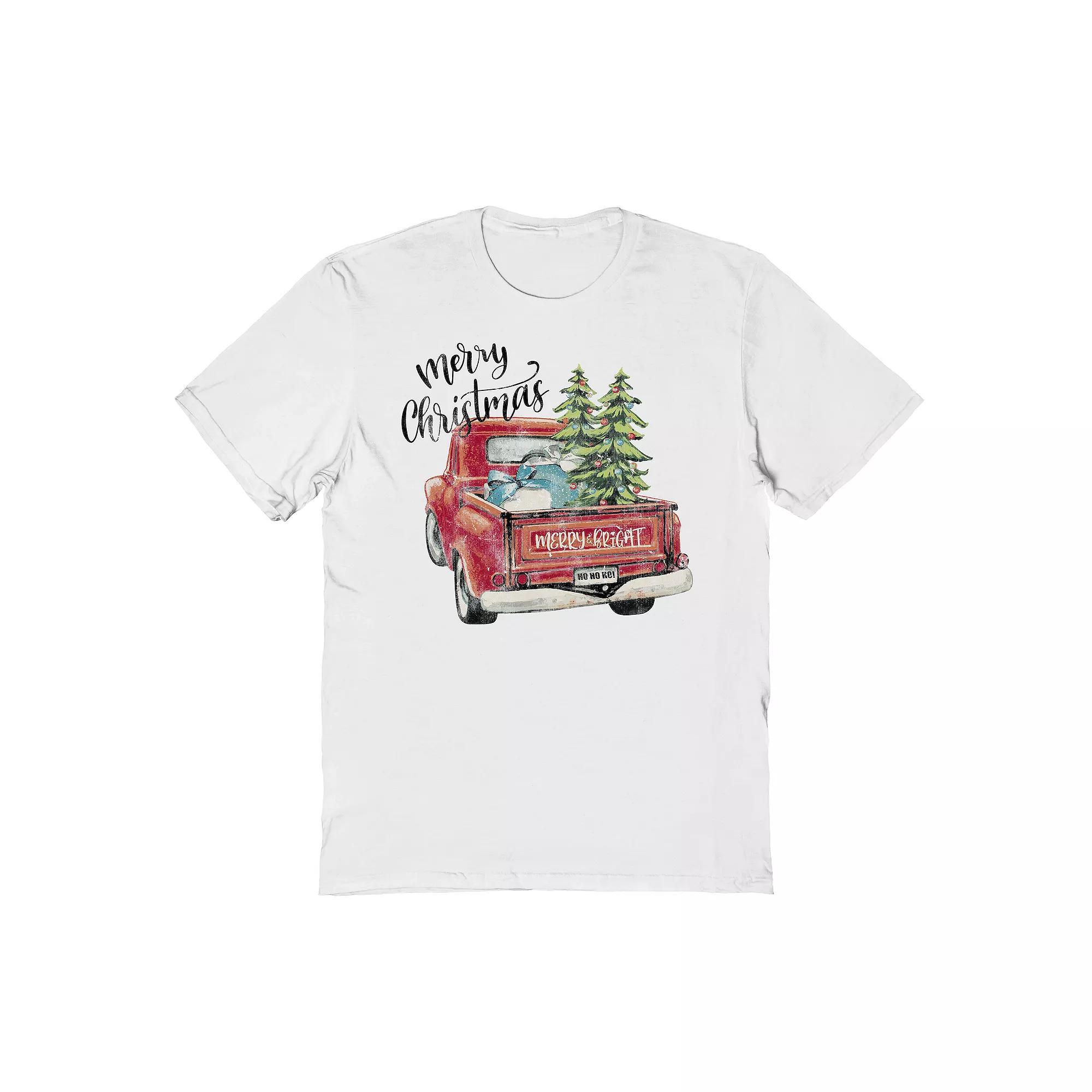 Men's Merry Chistmas Graphic Tee, Women's, Size: Large, White Product Image