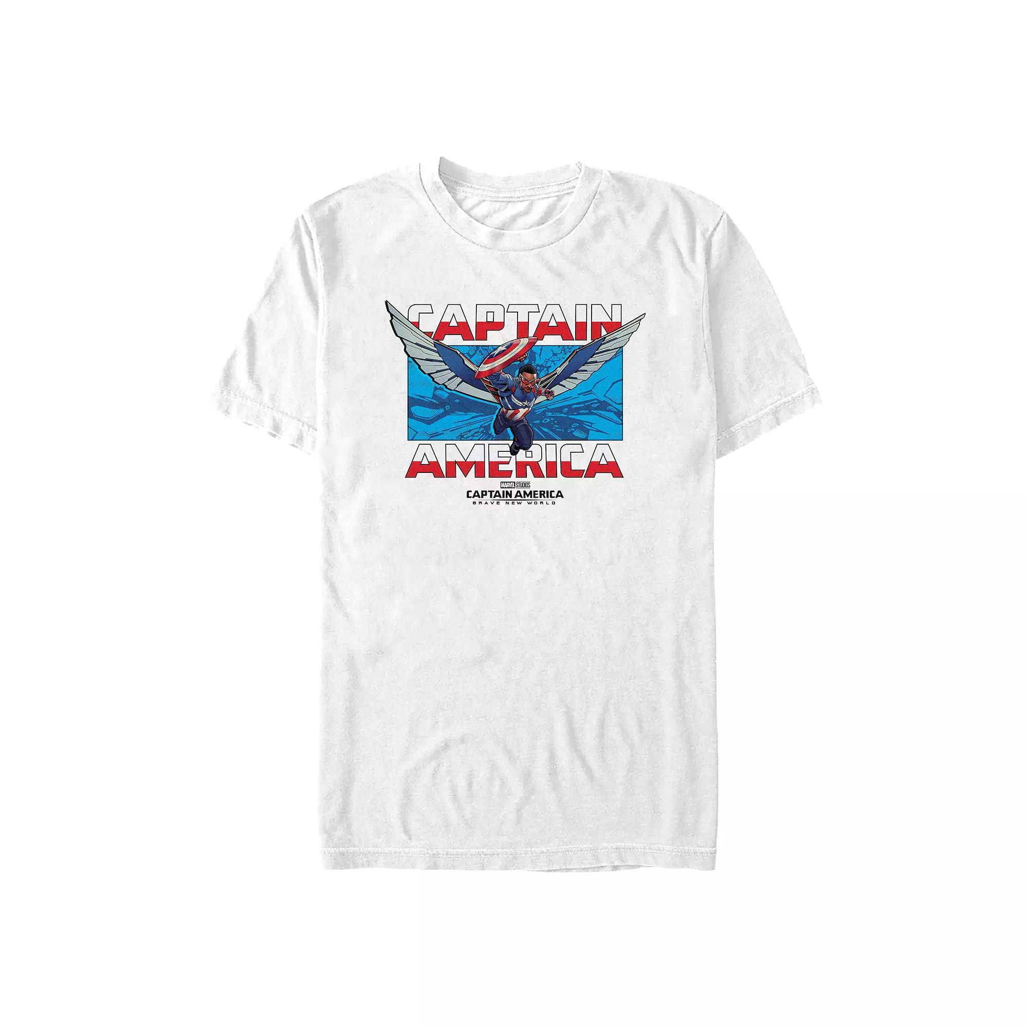 Men's Marvel Captain America Brave New World Sam Wilson New Captain Graphic Tee, Size: XL, White Product Image