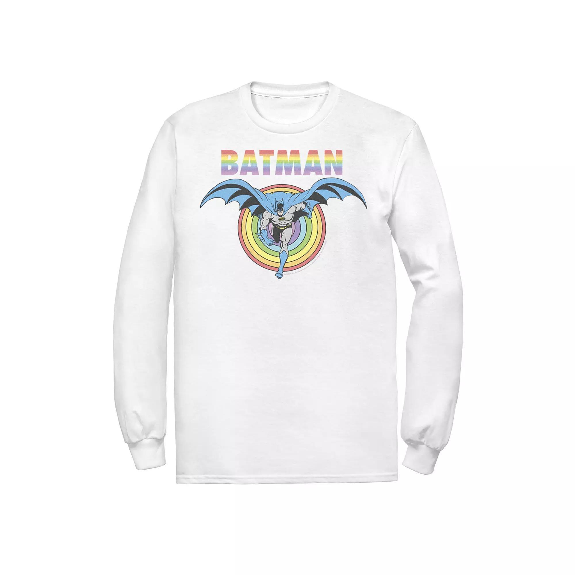 Men's DC Comics Pride Batman Rainbow Run Tee, Size: XXL, White Product Image