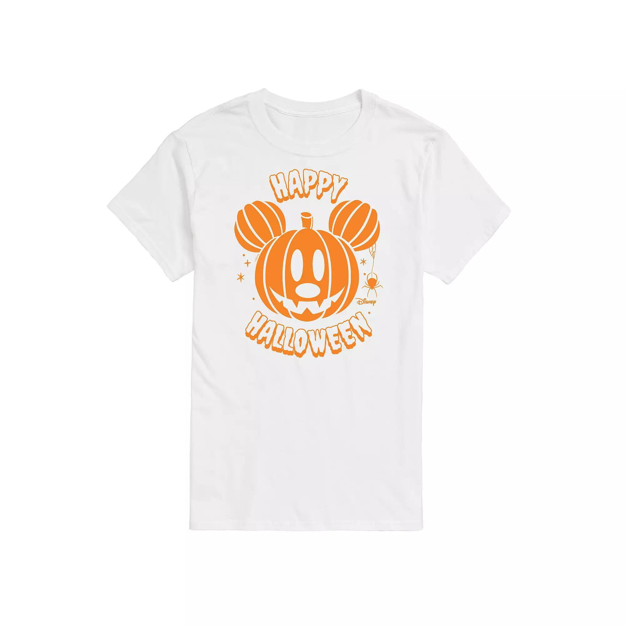 Disneys Mickey Mouse Mens Pumpkin Graphic Tee Blue Product Image