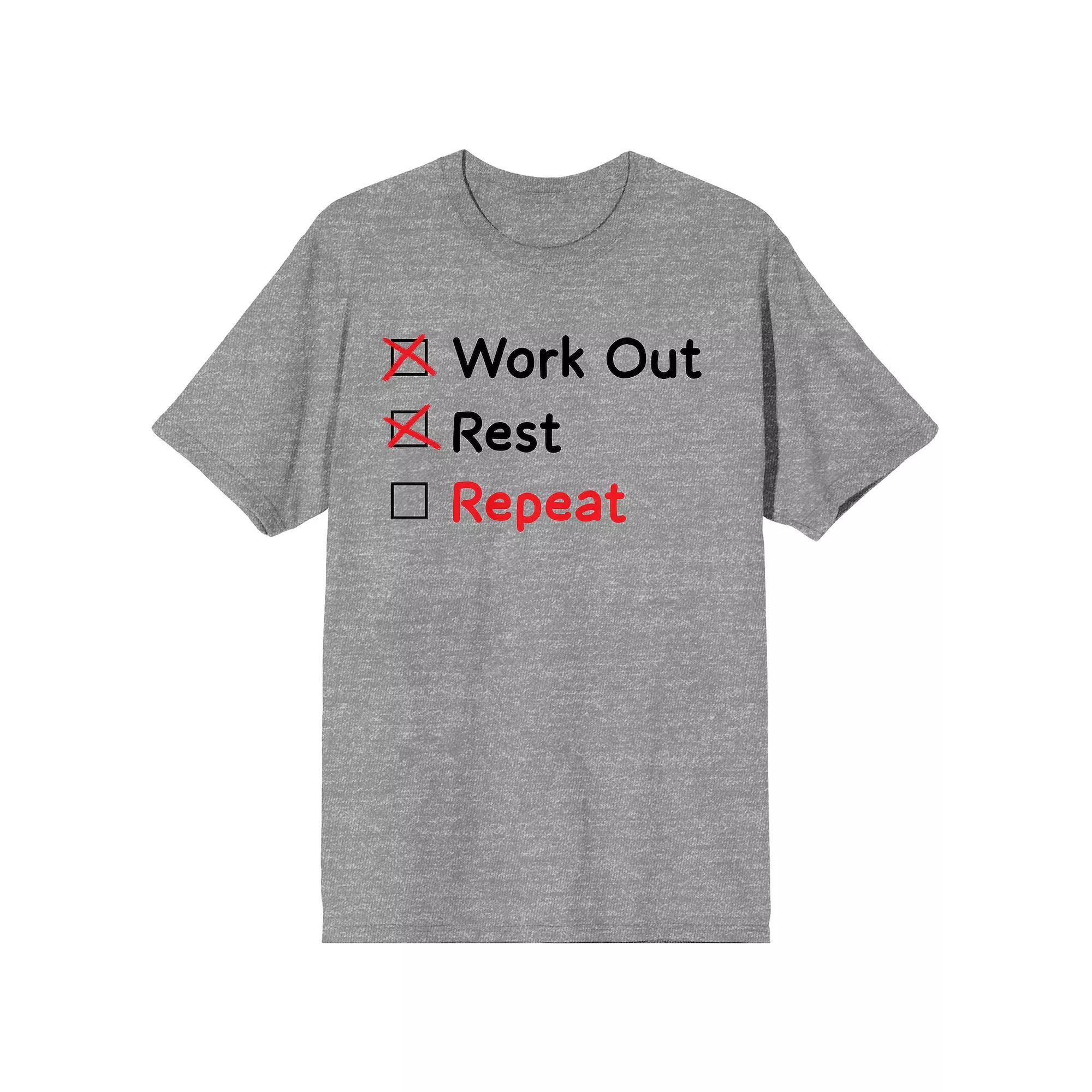 Men's Gym Culture To Do List Tee, Size: Large, Grey Product Image