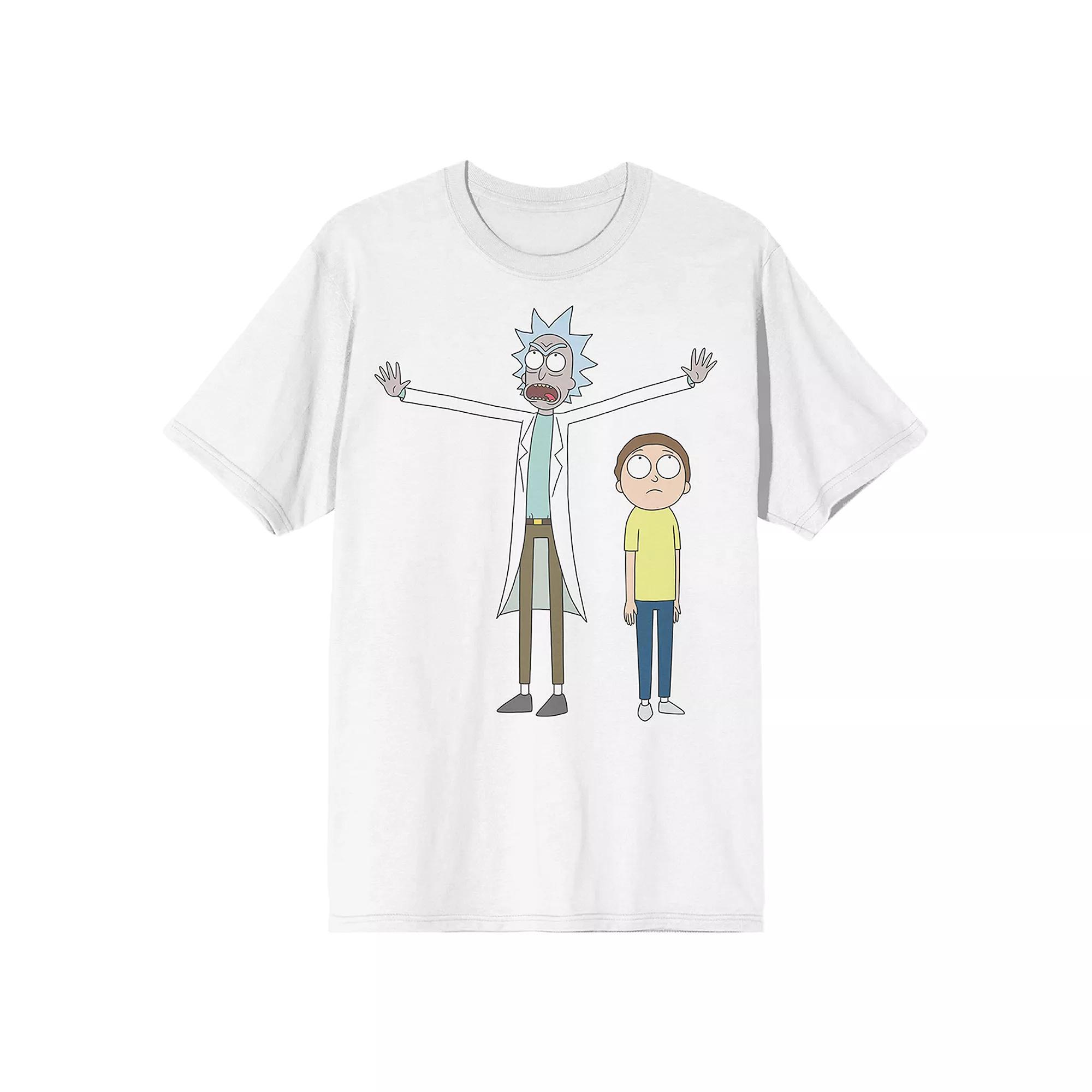 Men's Rick & Morty Front & Back Short Sleeve Graphic T-Shirt, Size: Small, White Product Image