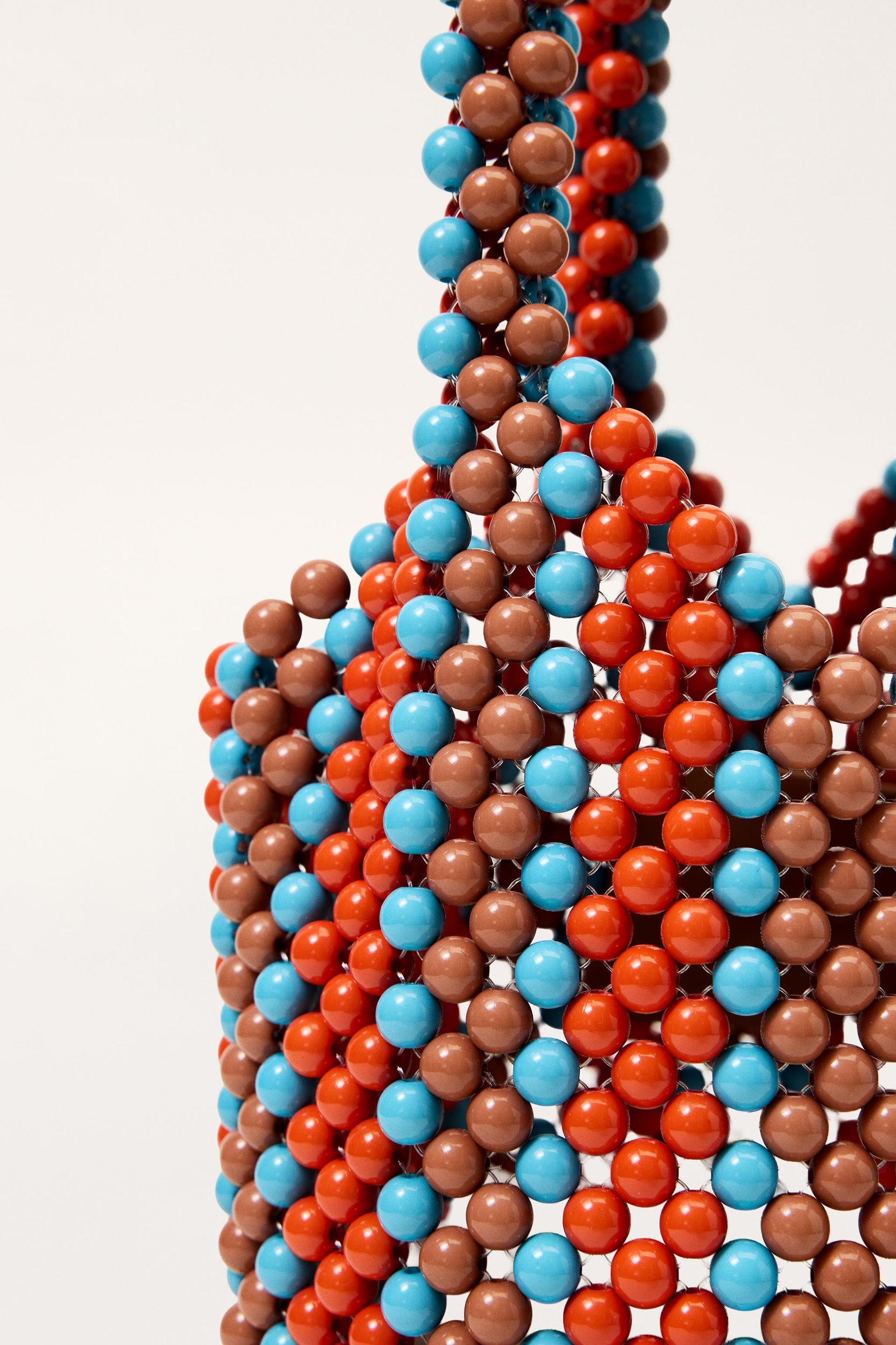 STRIPED BEADED BUCKET BAG - LIMITED EDITION Product Image