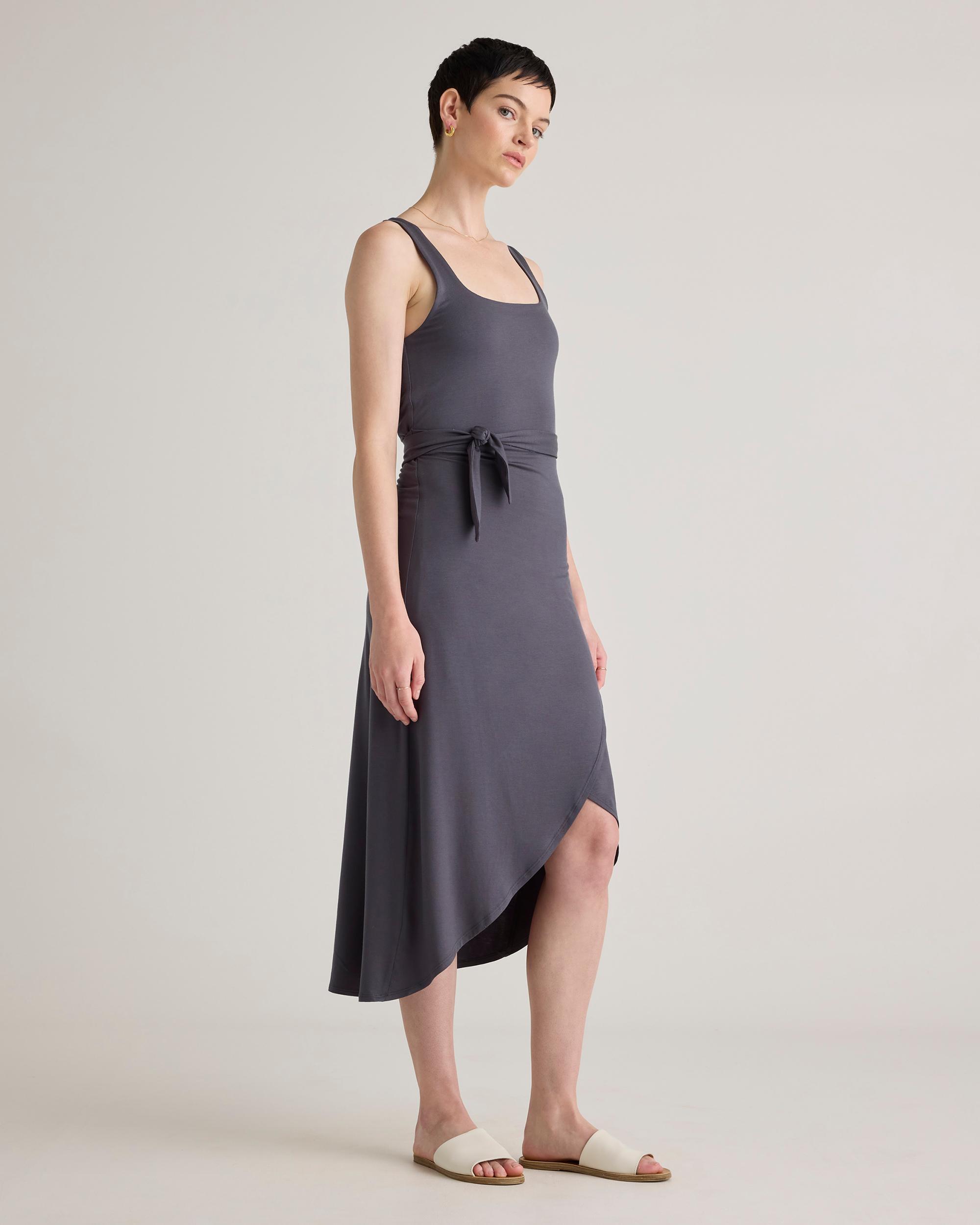 Quince | Women's Tencel Jersey Side Tie Midi Dress Size XL Product Image