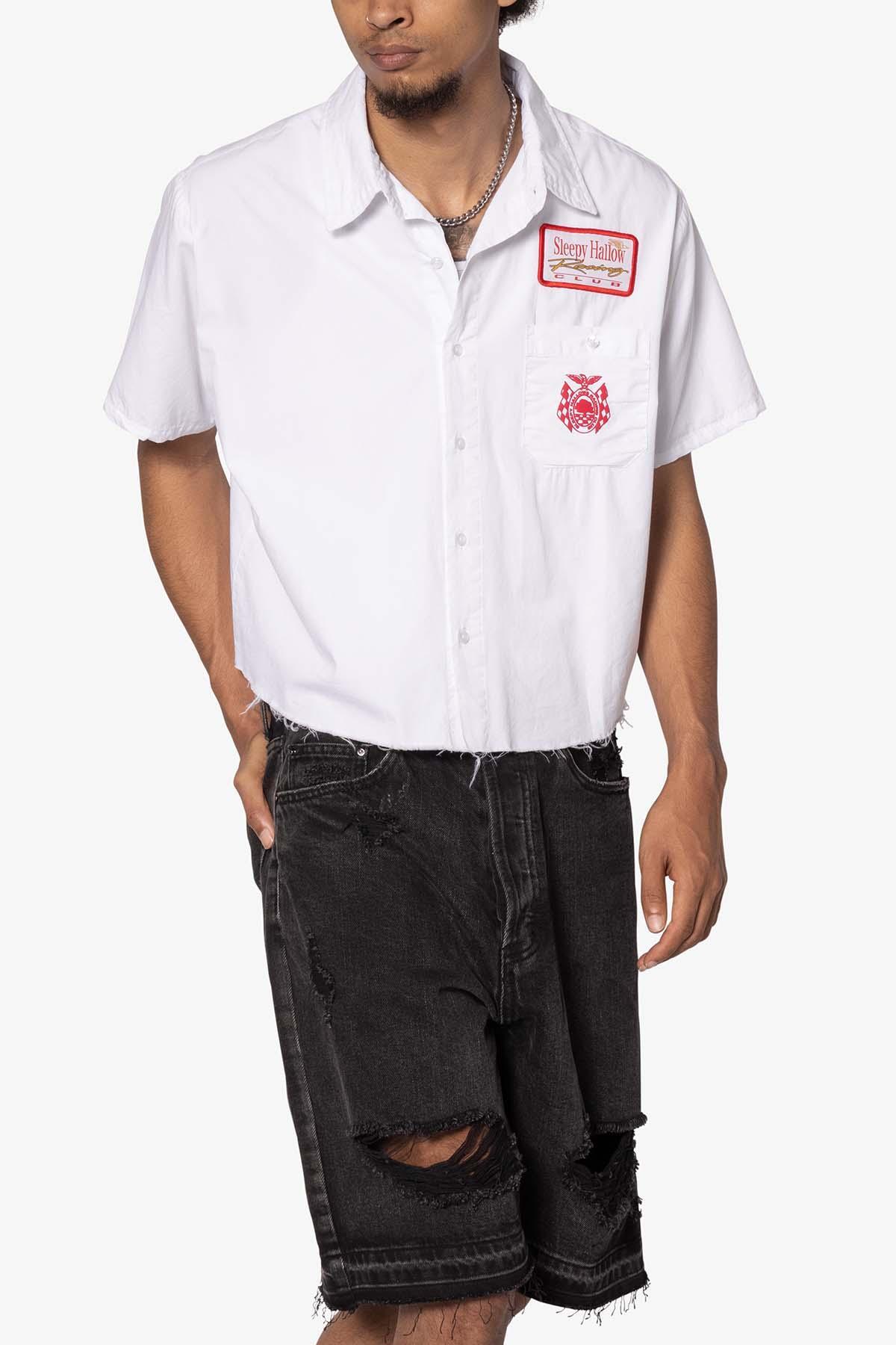 SHRC Checkered Flag Cropped Shirt - White Product Image