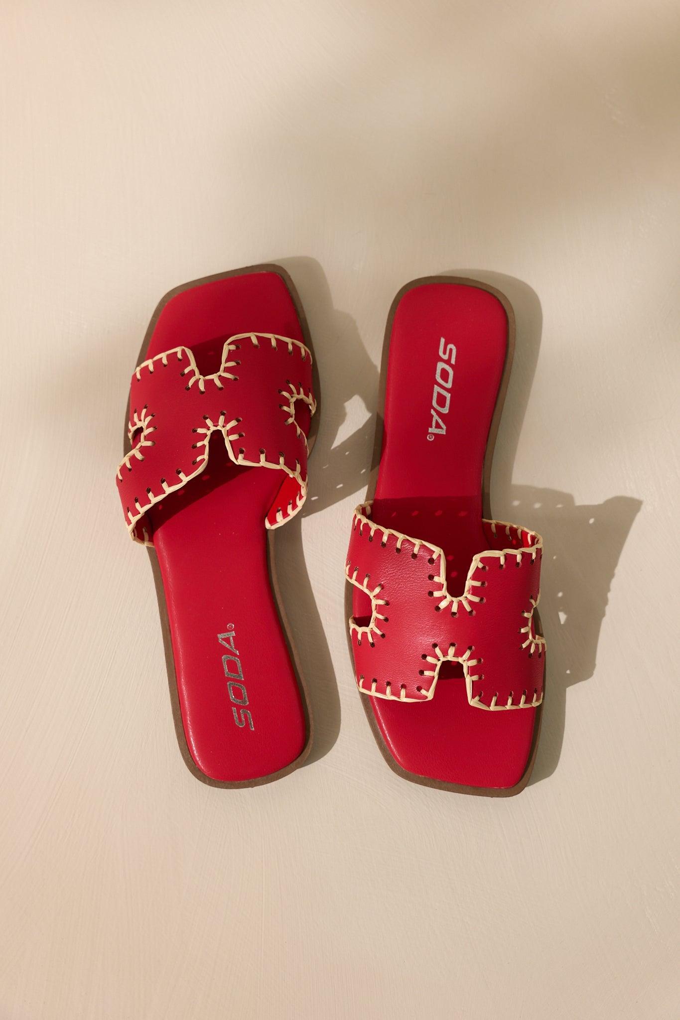 Surfside Strolls Red Sandals Product Image