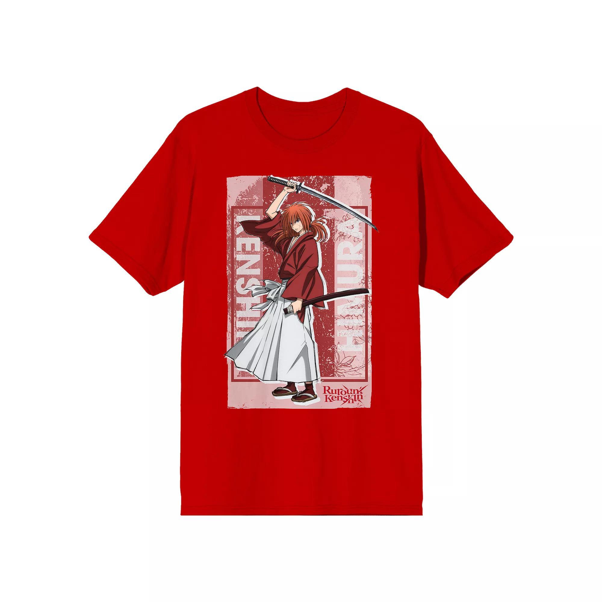 Men's Rurouni Kenshin Himura Short Sleeve Graphic Tee, Size: XXL, Red Product Image
