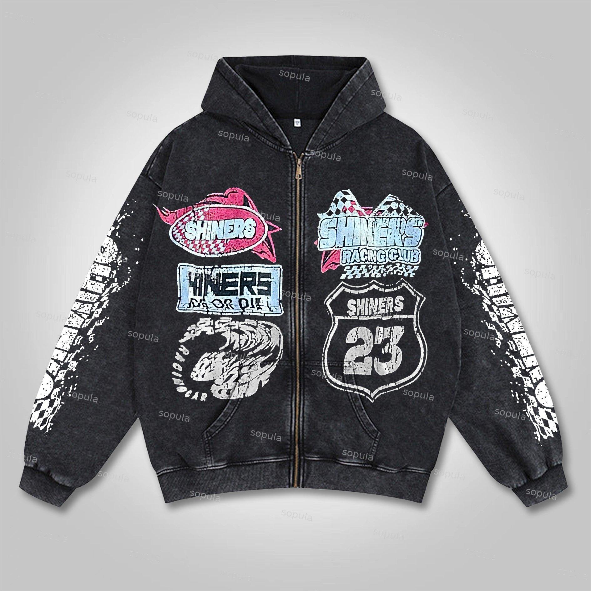 Sopula Vintage Risen King Graphic Washed Zip-Up Hoodie Product Image