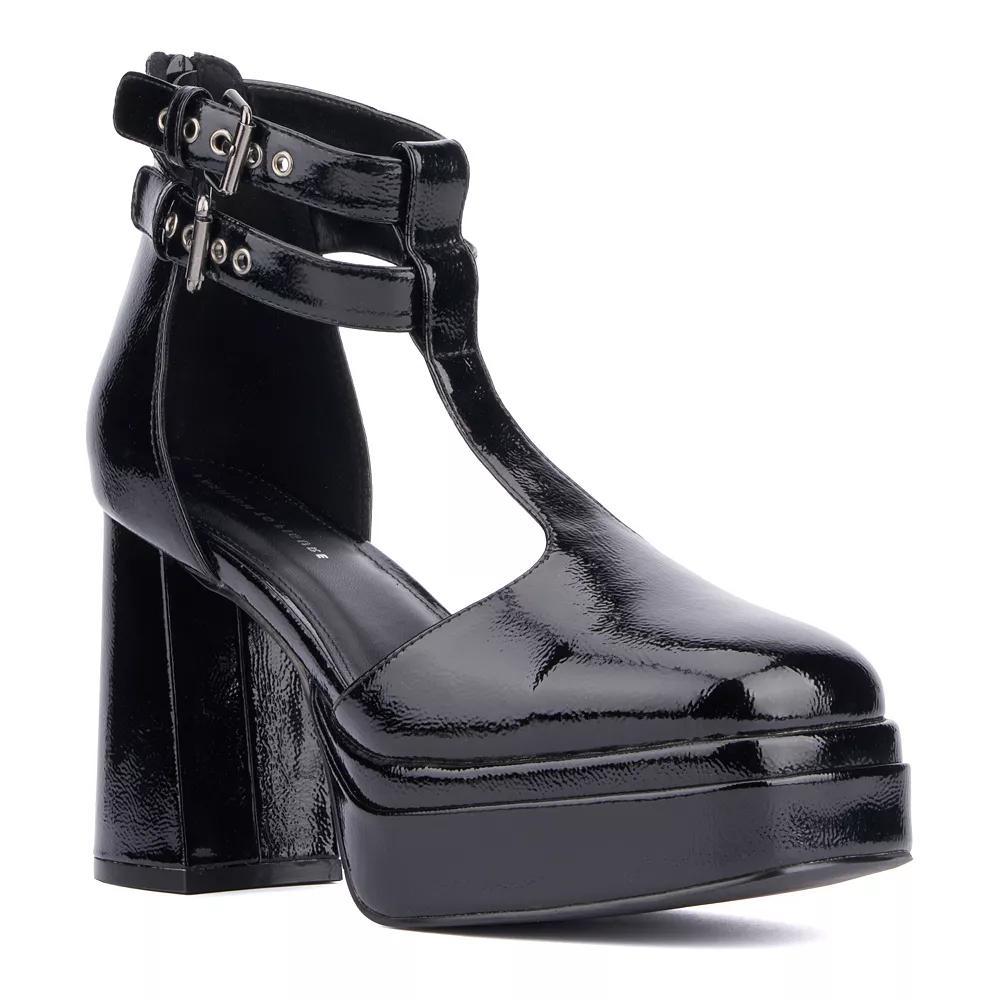 Women's Fashion to Figure Maria Platform Wide-Width Heels, Size: 9, Black Patent Product Image