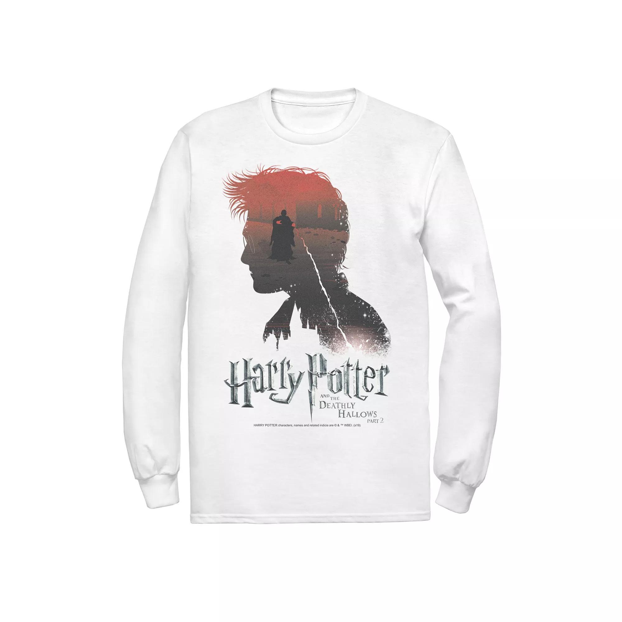 Men's Harry Potter Deathly Hallows Voldemort Silhouette Fill Tee, Size: XXL, White Product Image