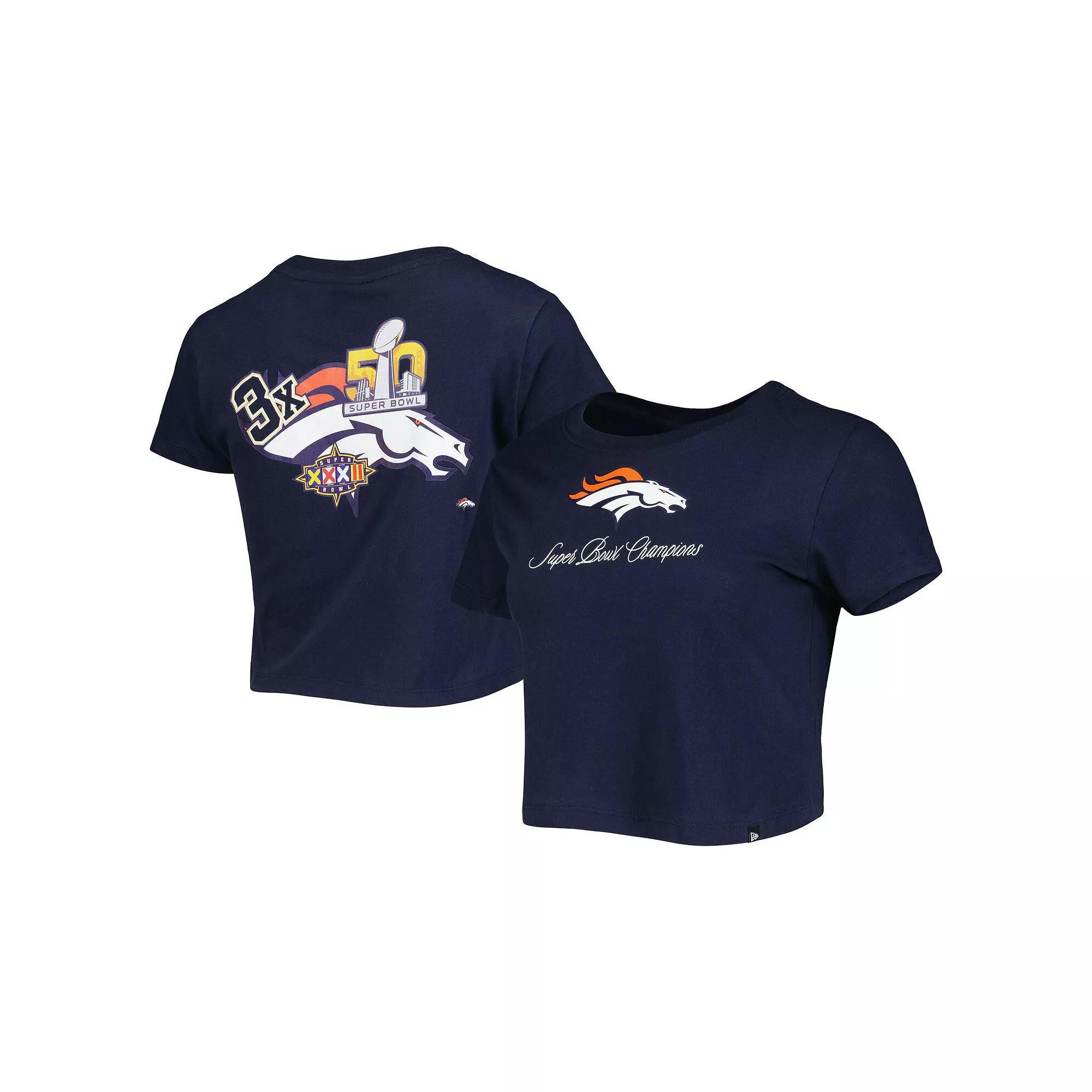 Women's New Era Navy Denver Broncos Historic Champs T-Shirt, Size: XL, Blue Product Image