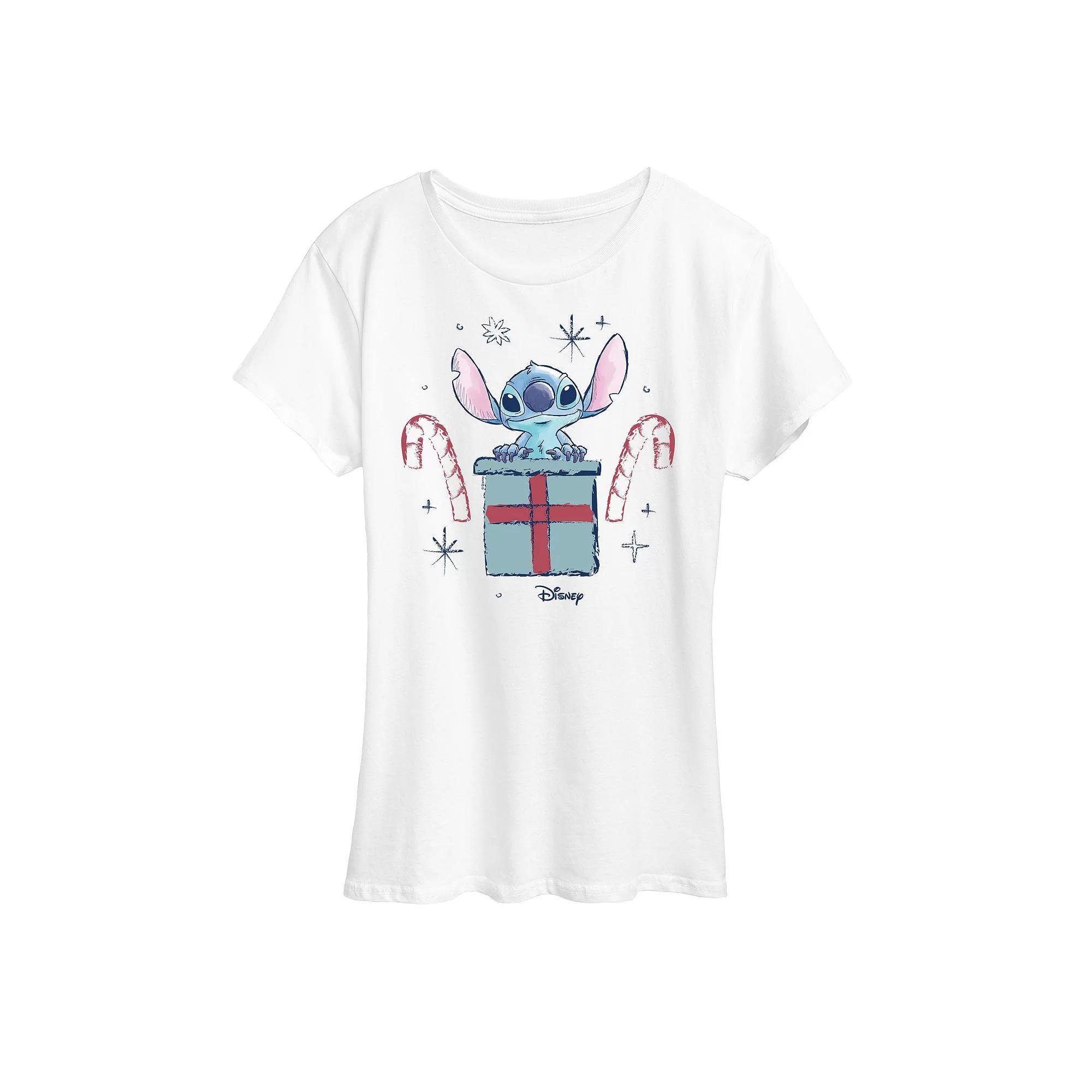 Disneys Lilo and Stitch Womens Candy Canes Graphic Tee Product Image