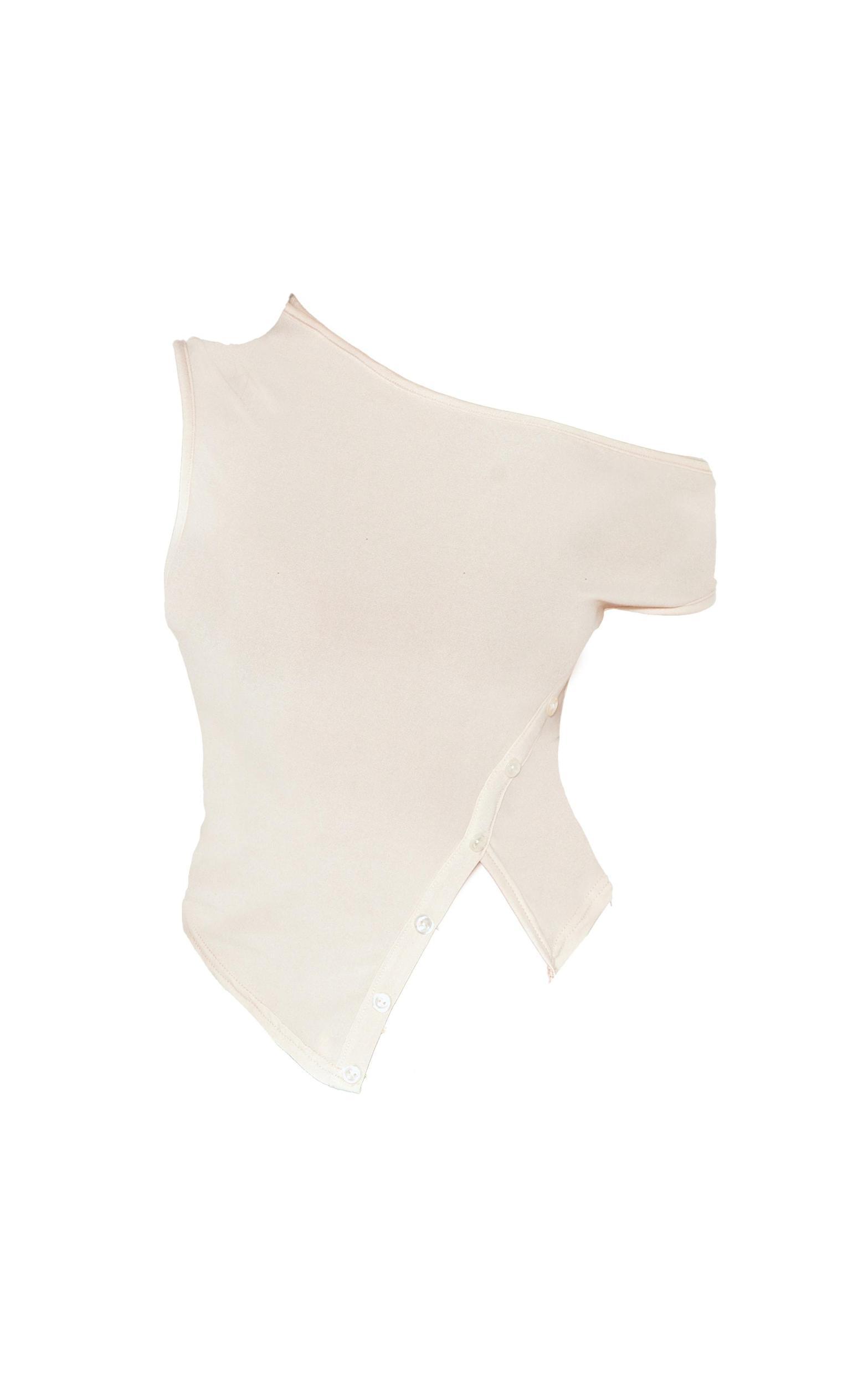 Stone Asymmetric Soft Touch Button Detail Long Top Product Image
