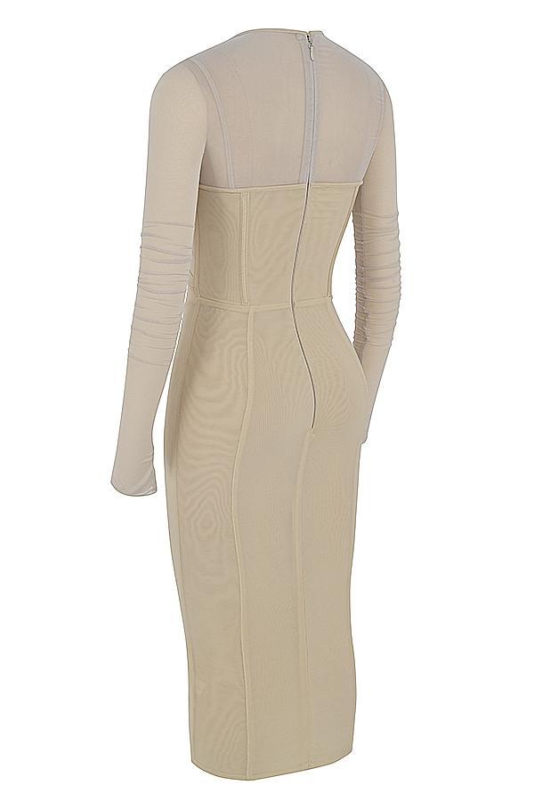 Beatrice  beige corset midi dress - sale Product Image