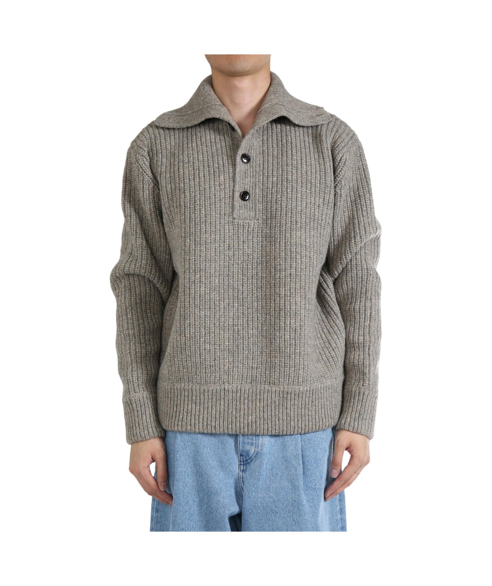 DRIES VAN NOTEN Long-sleeved Knitted Sweater In Gray Product Image
