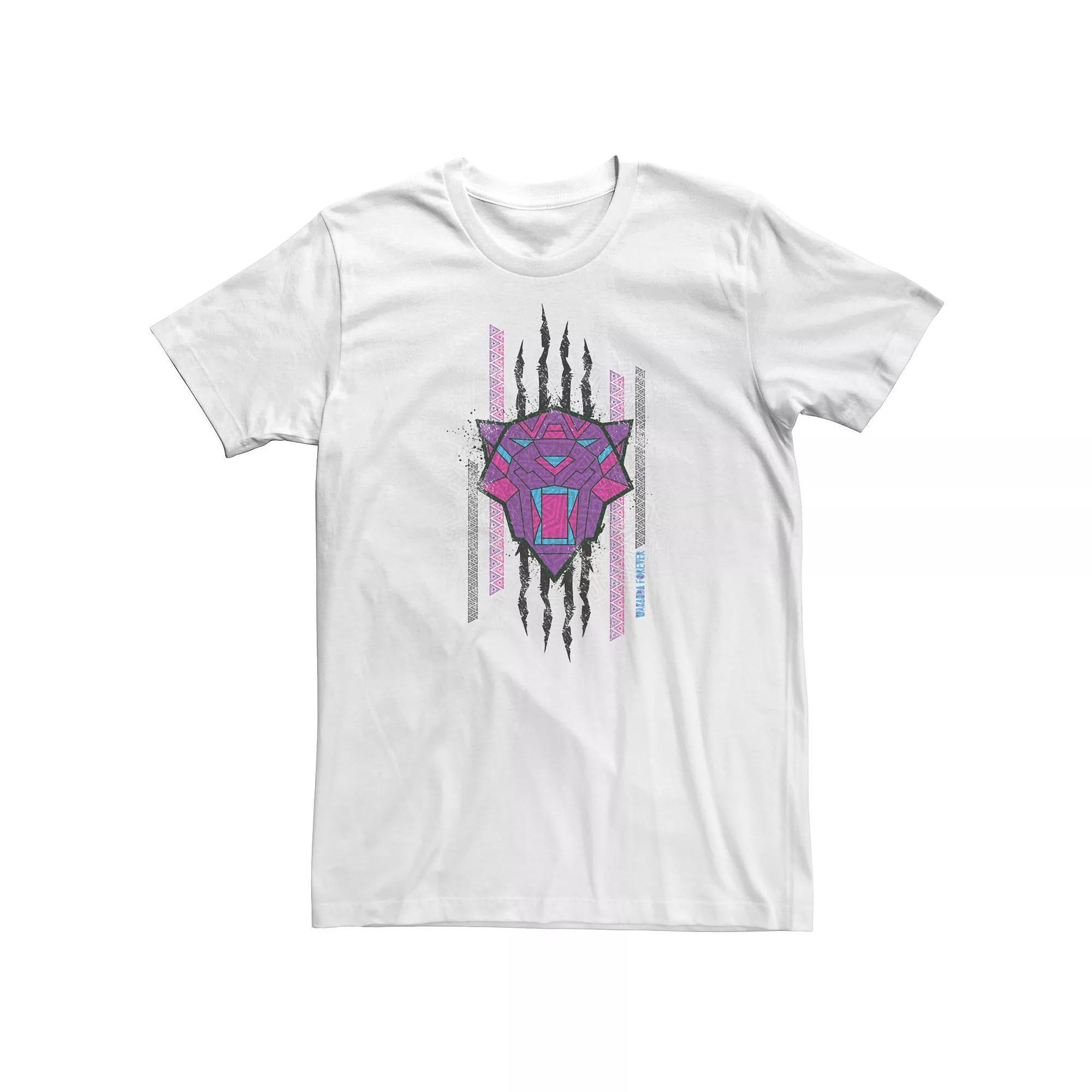 Big & Tall Marvel Wakanda Forever Geometric Black Panther Icon Scratch Tee, Men's, Size: 3XL, White Product Image