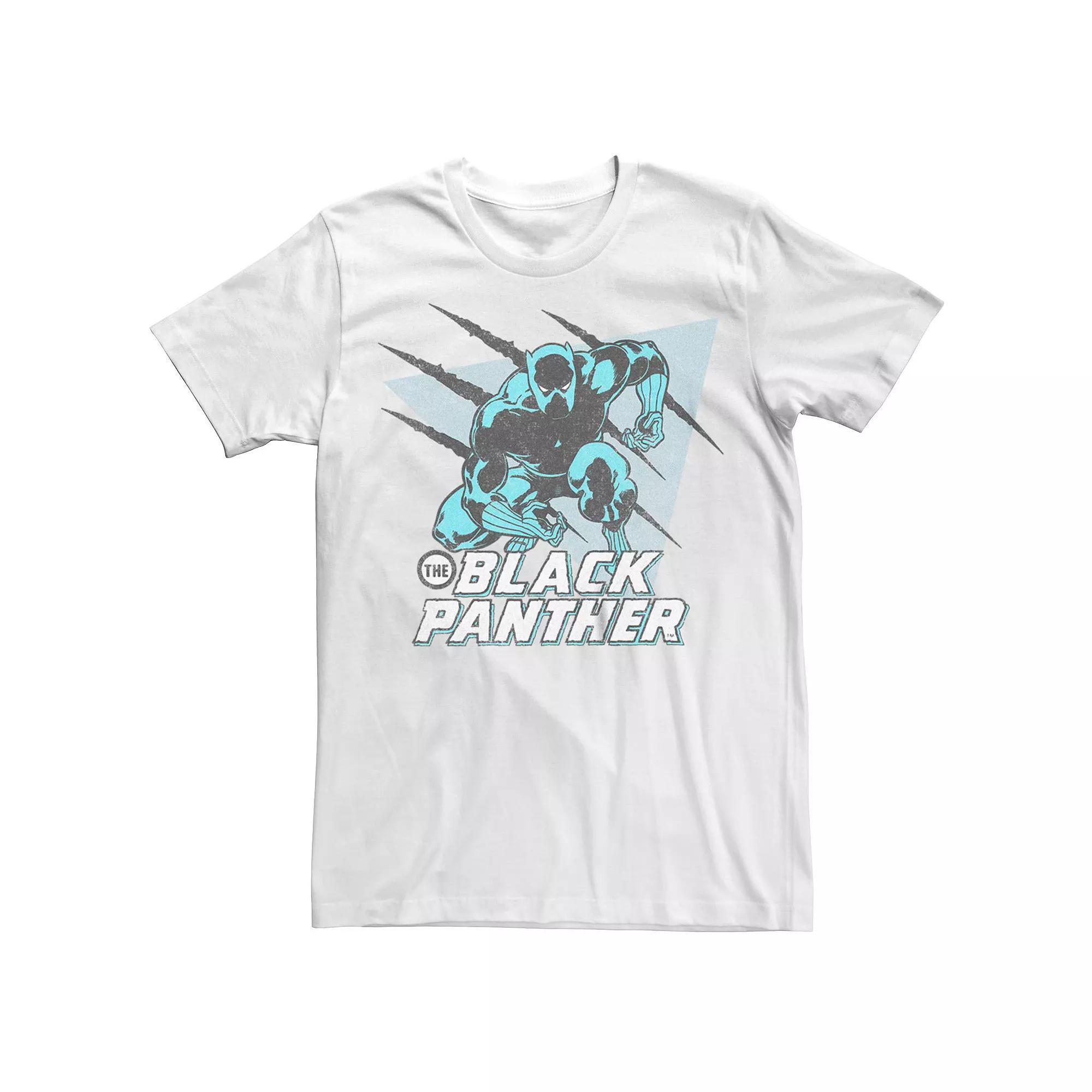 Men's Black Panther Scratches Pose Graphic Tee, Size: Medium, White Product Image