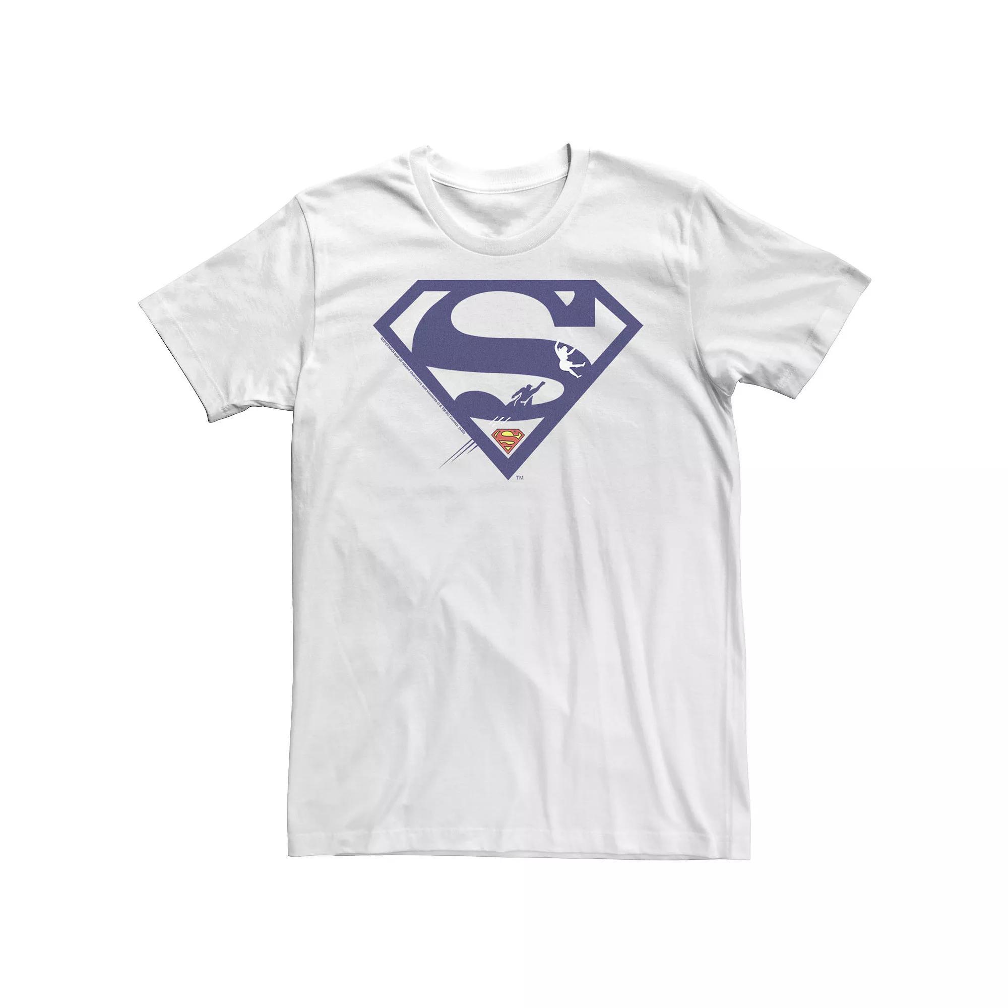 Big & Tall DC FanDome Superman Blue Silhouette Logo Tee, Men's, Size: XXL Tall, White Product Image