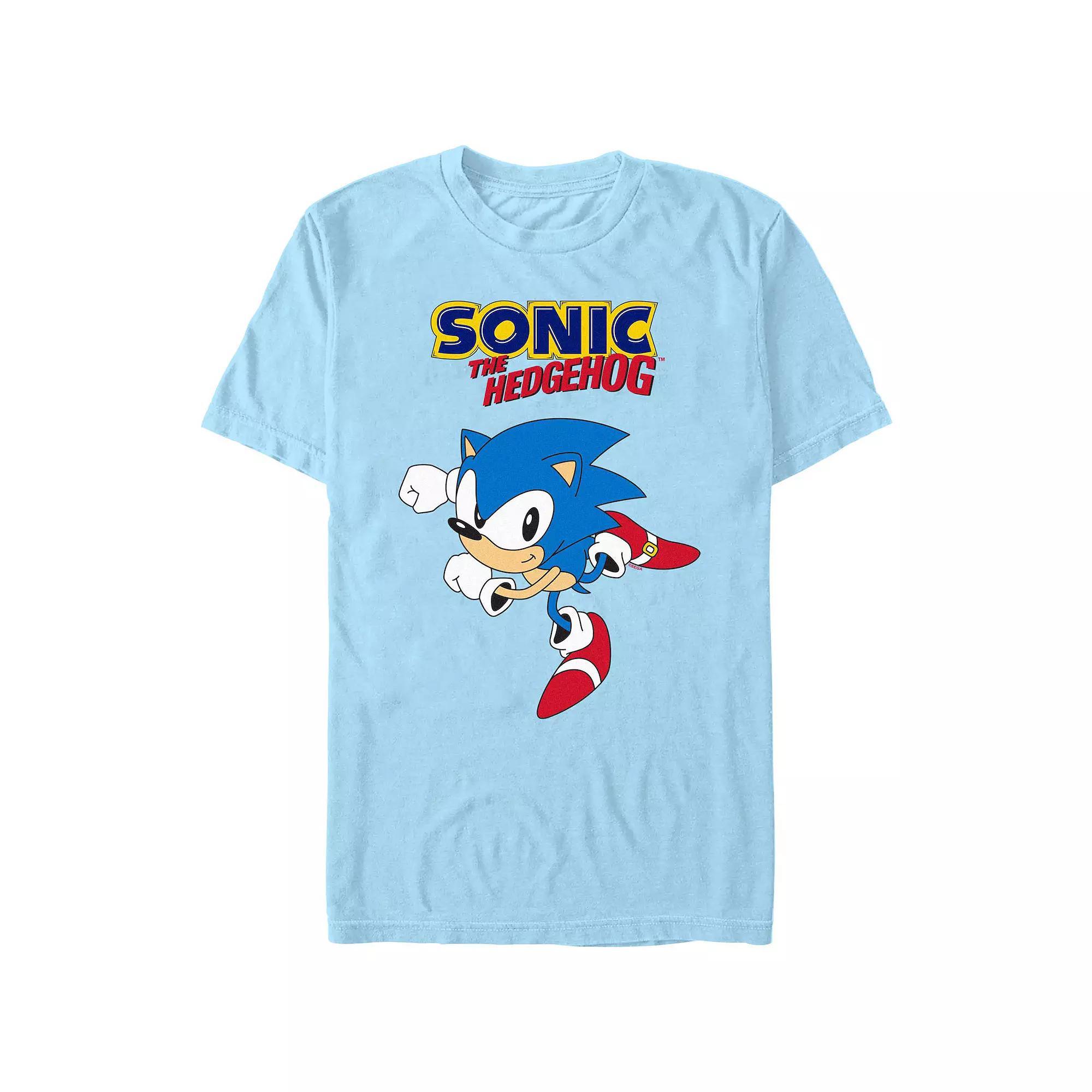 Men's Sonic The Hedgehog Let's Run Graphic Tee, Size: Medium, Light Blue Product Image