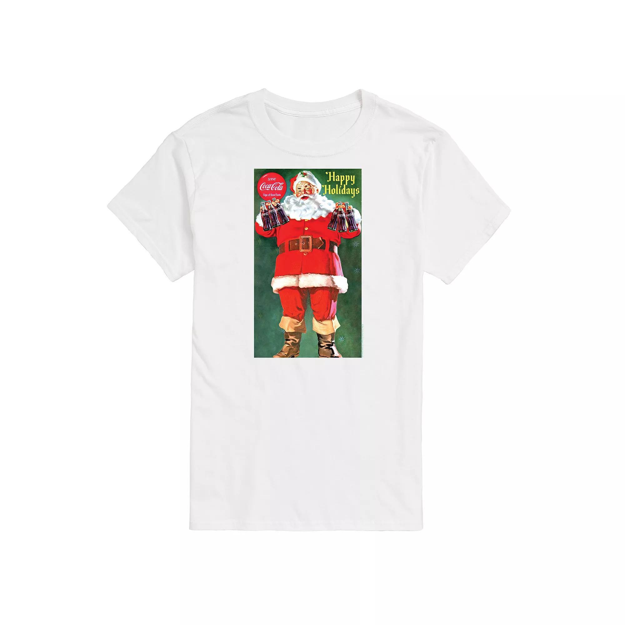 Big & Tall Coca-Cola Vintage Santa Graphic Tee, Mens Product Image