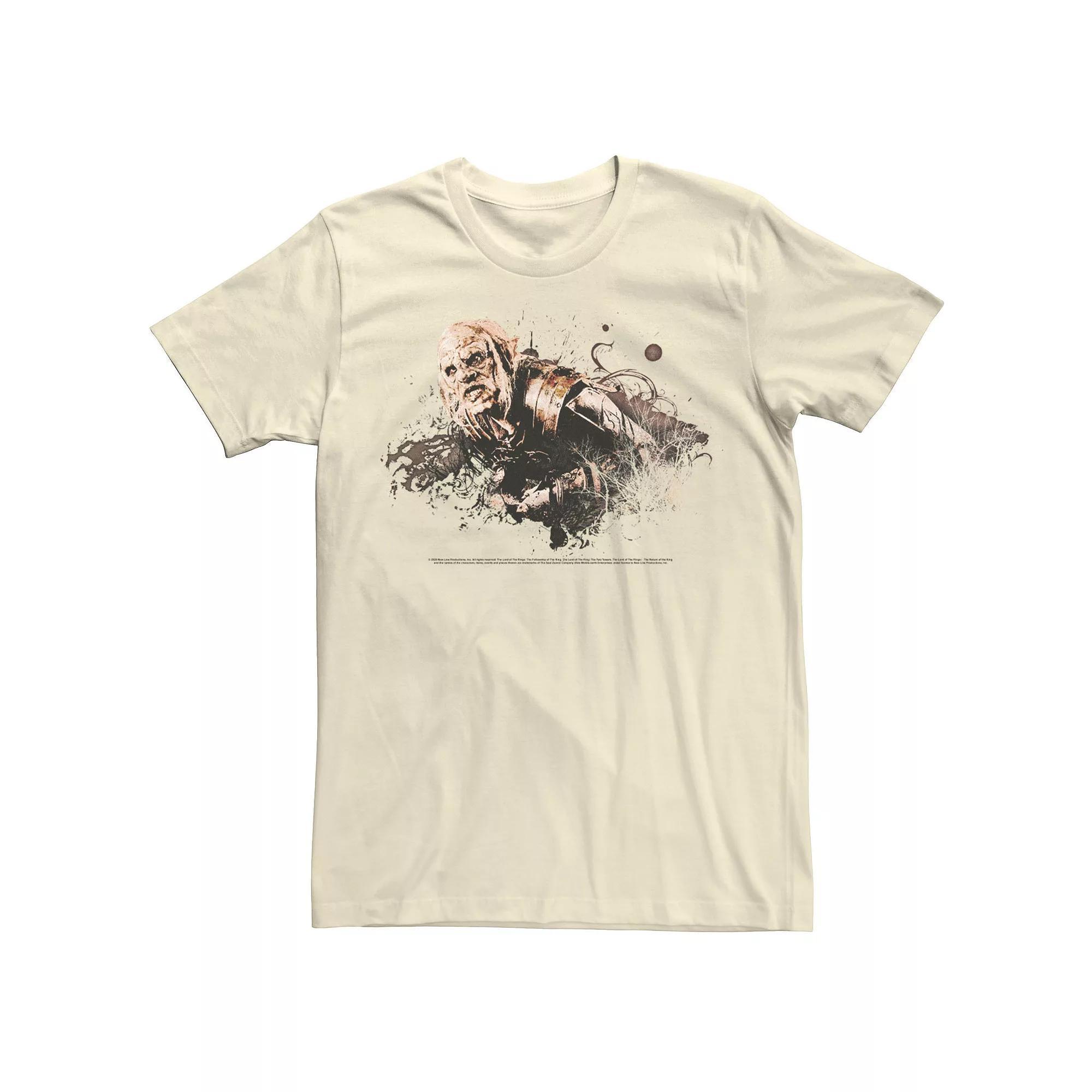 Men's The Lord Of The Rings Orc Paint Splatter Portrait Tee, Size: 3XL, Natural Product Image