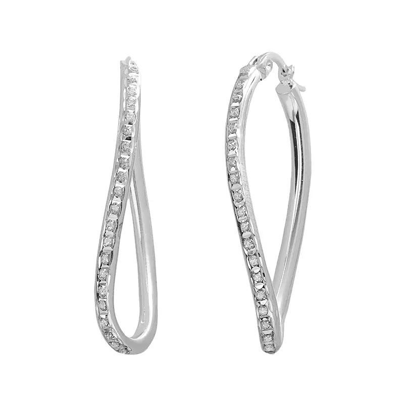 Diamond Mystique 18k Gold Over Silver Figure 8 Hoop Earrings, Women's, Yellow Product Image