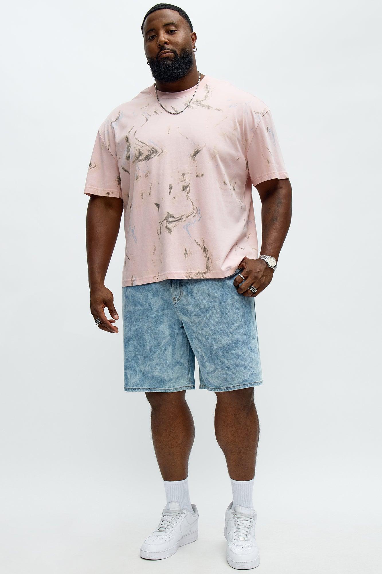Marble Print Relaxed Tee - Pink Male Product Image