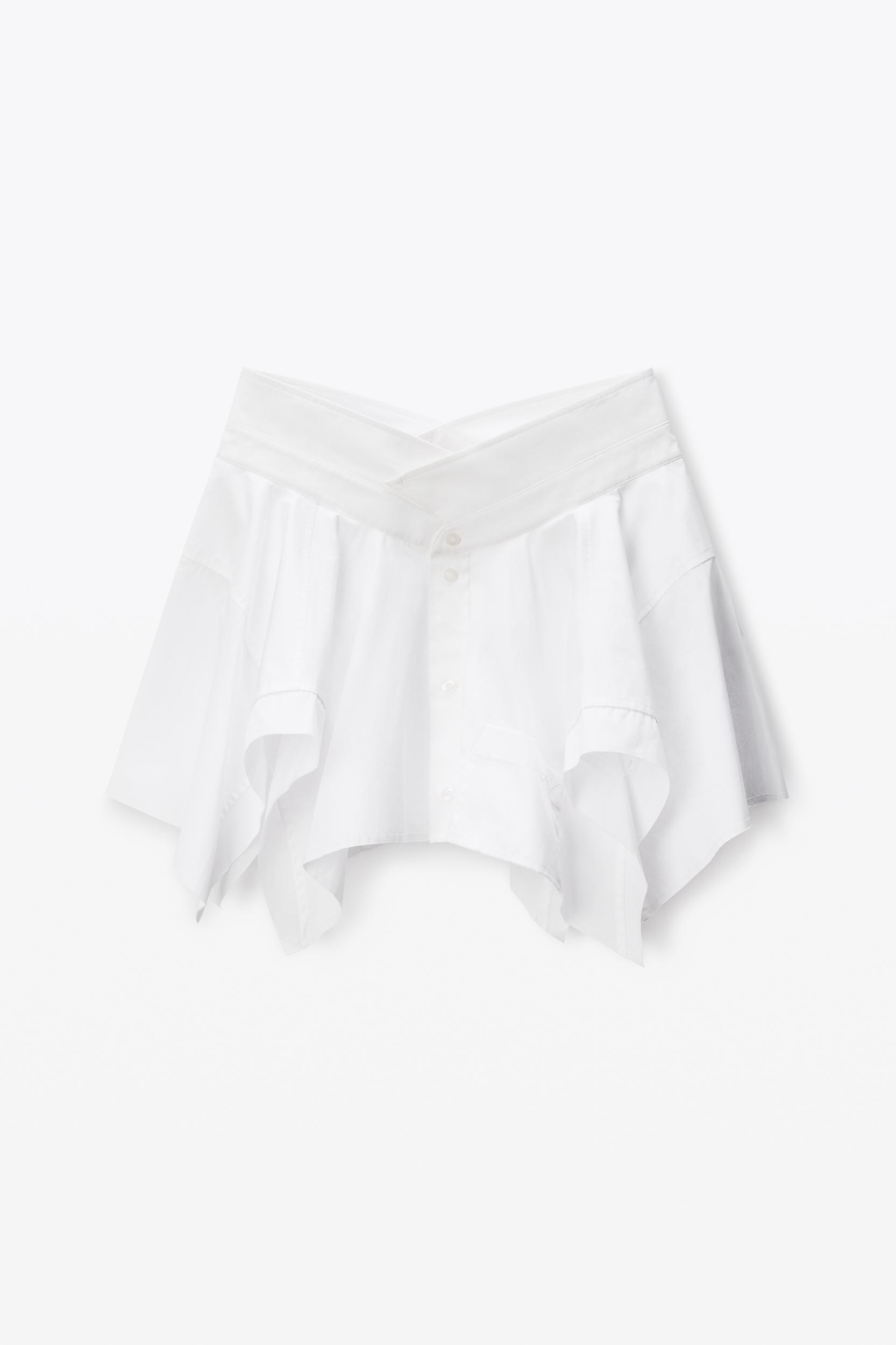 White Deconstructed Cotton Skirt Product Image
