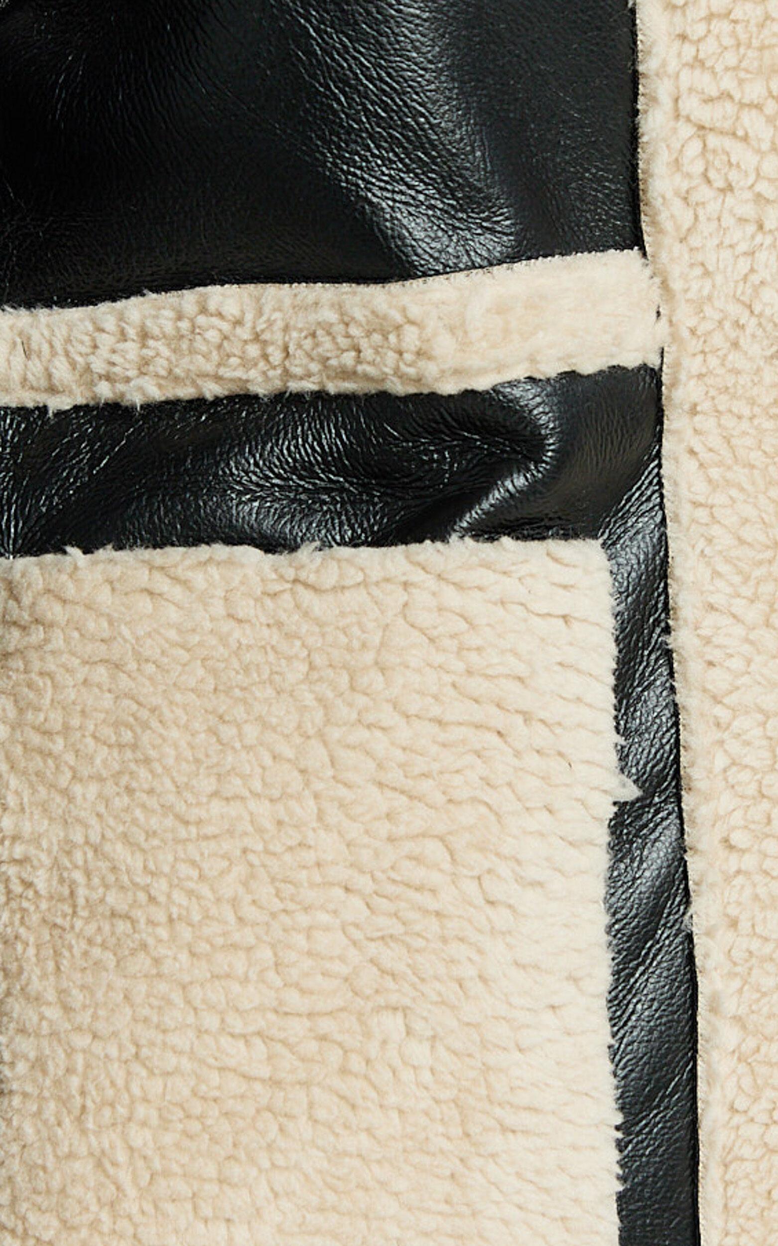 Ruth Jacket - Faux Shearling Aviator Jacket in Black Product Image
