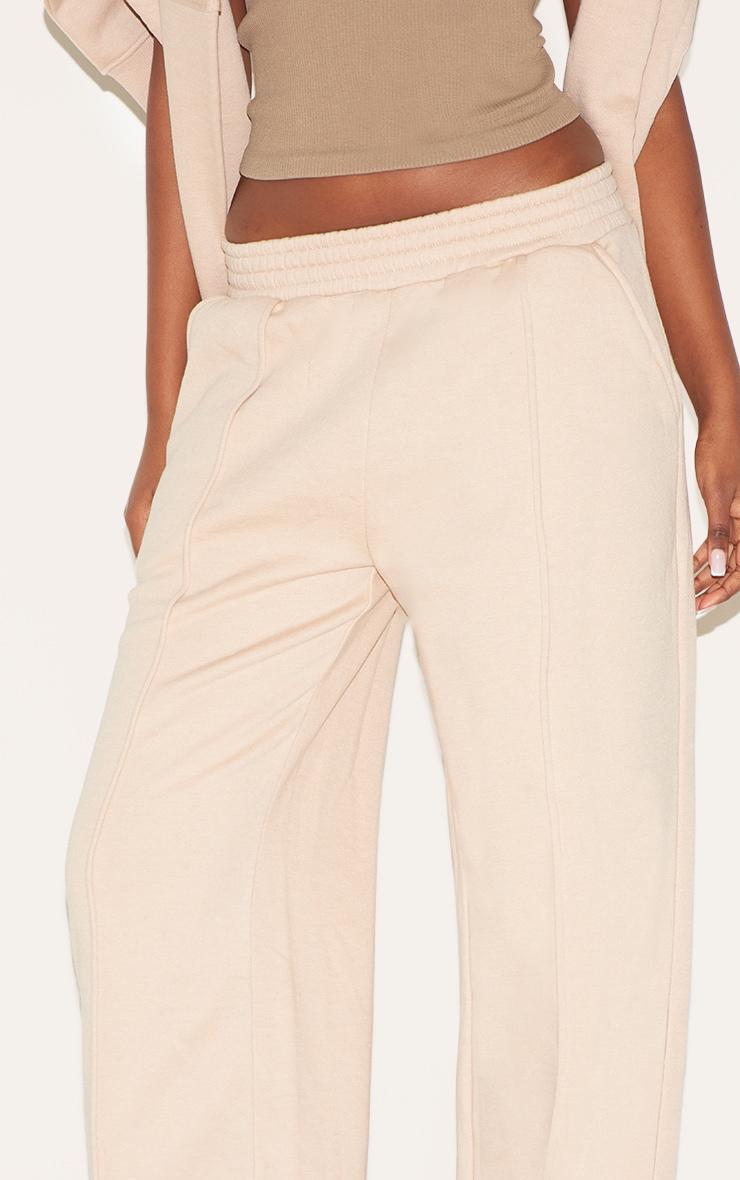 Oatmeal Wide Leg Pintuck Sweatpants Product Image