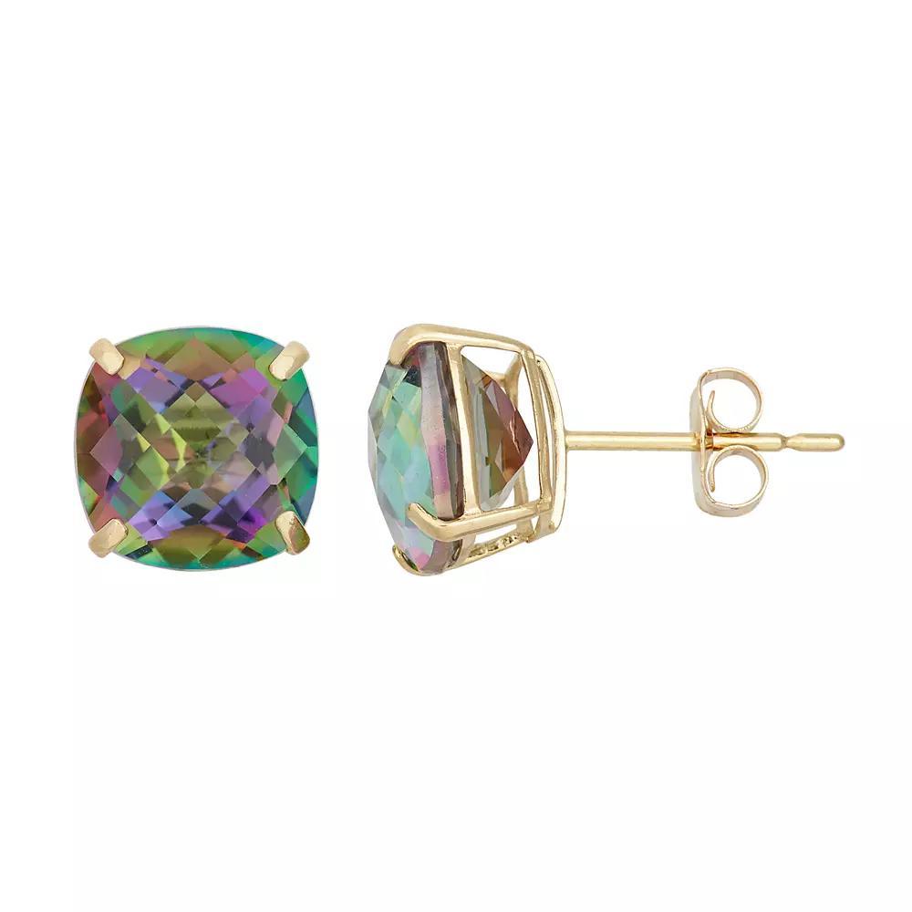 Designs by Gioelli Mystic Topaz 14k Gold Stud Earrings, Women's, Green Product Image