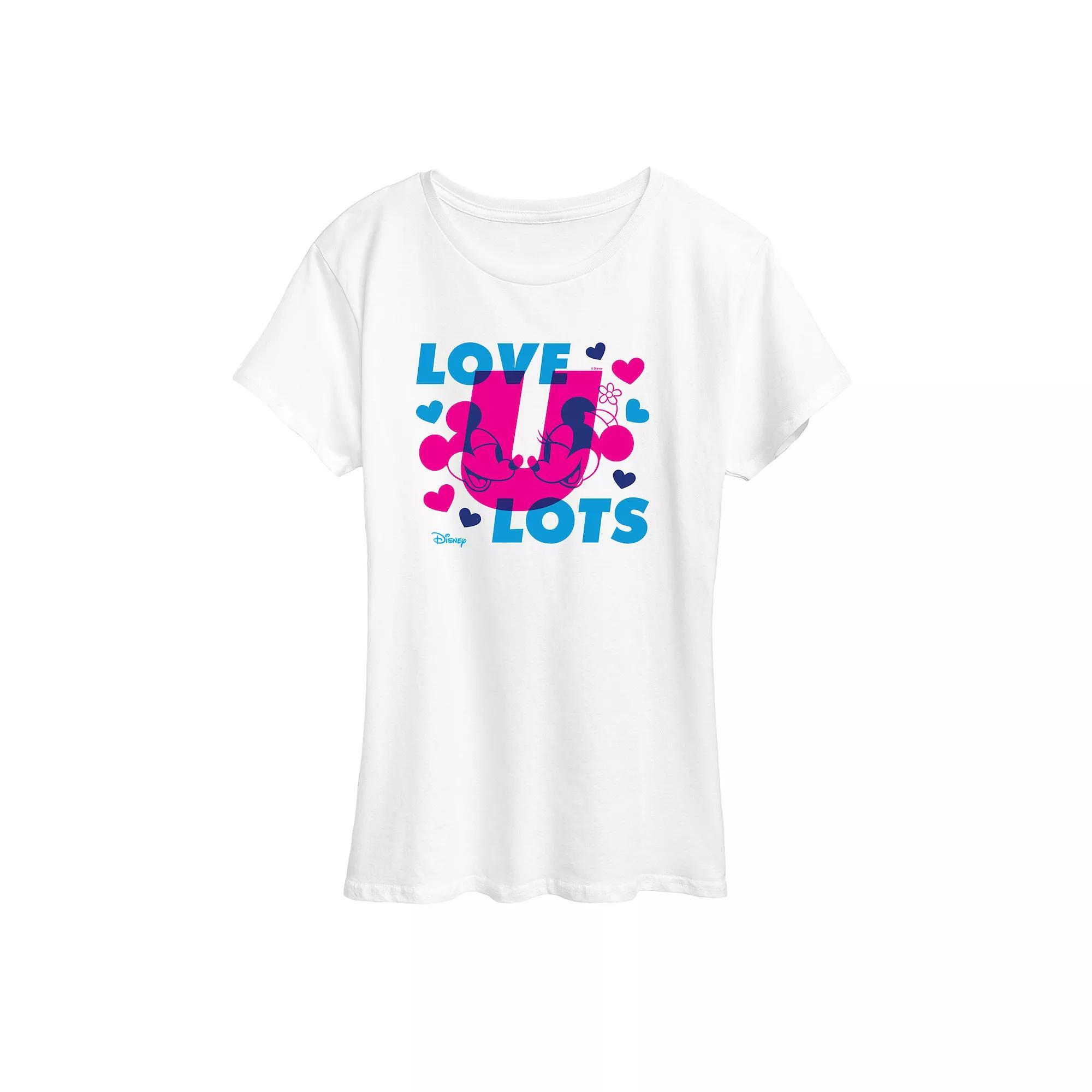 Disneys Mickey & Minnie Mouse Womens Love U Lots Graphic Tee Product Image