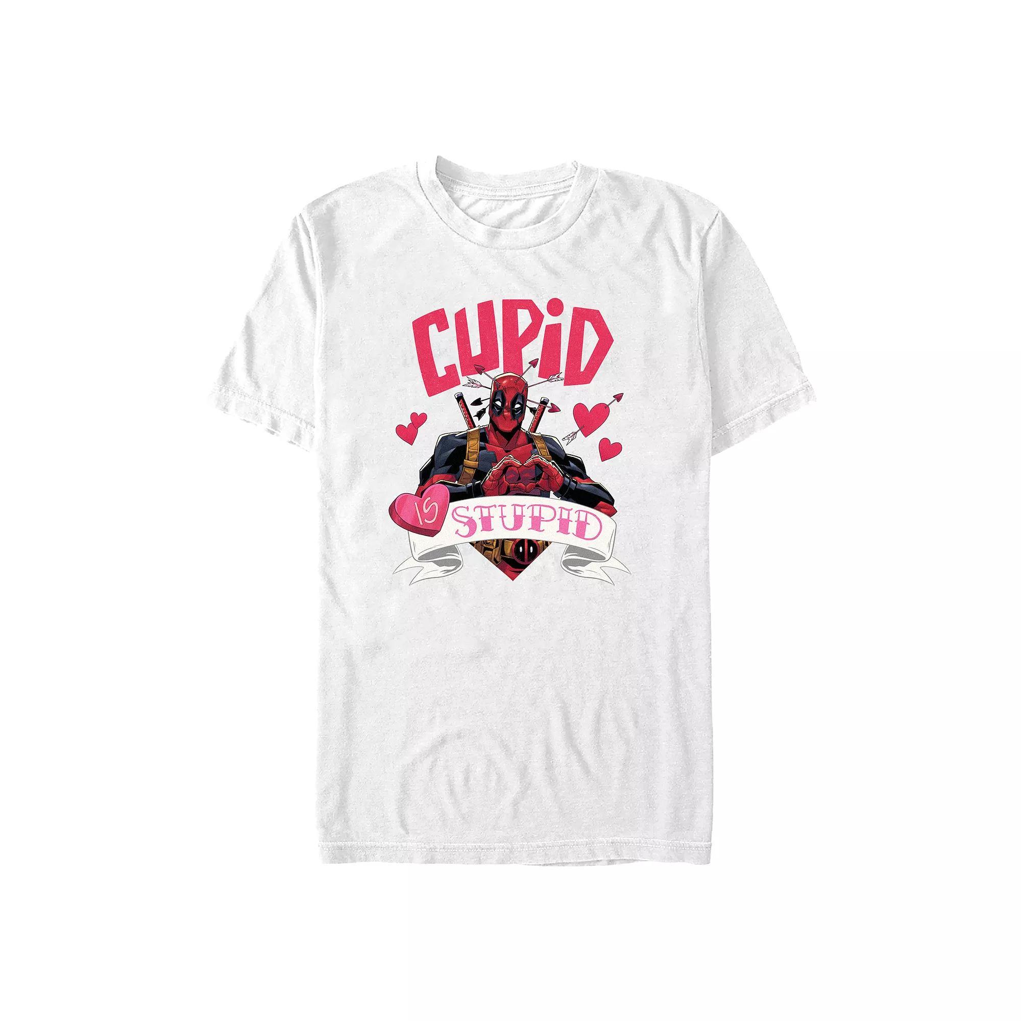 Men's Marvel Deadpool Cupid Is Stupid Graphic Tee, Size: Large, White Product Image