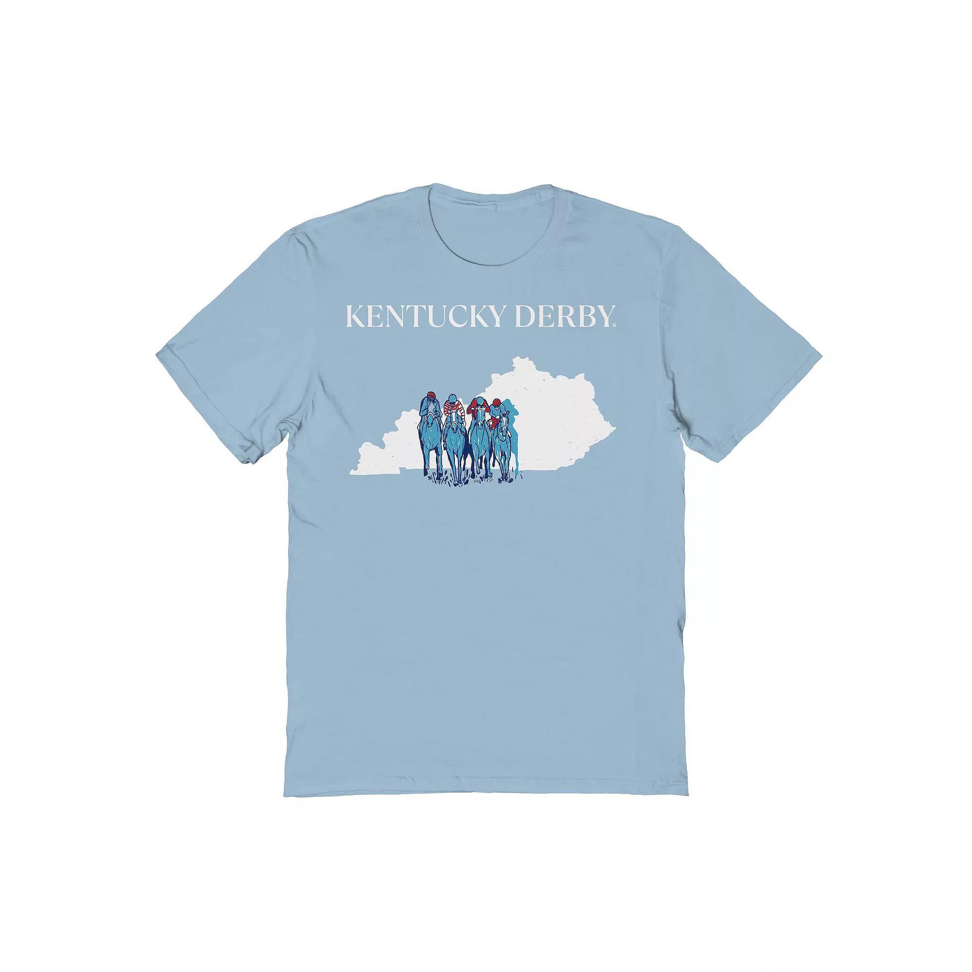 Men's Kentucky Derby Graphic Horizontal Logo Graphic T-Shirt, Size: Small, Light Blue Product Image
