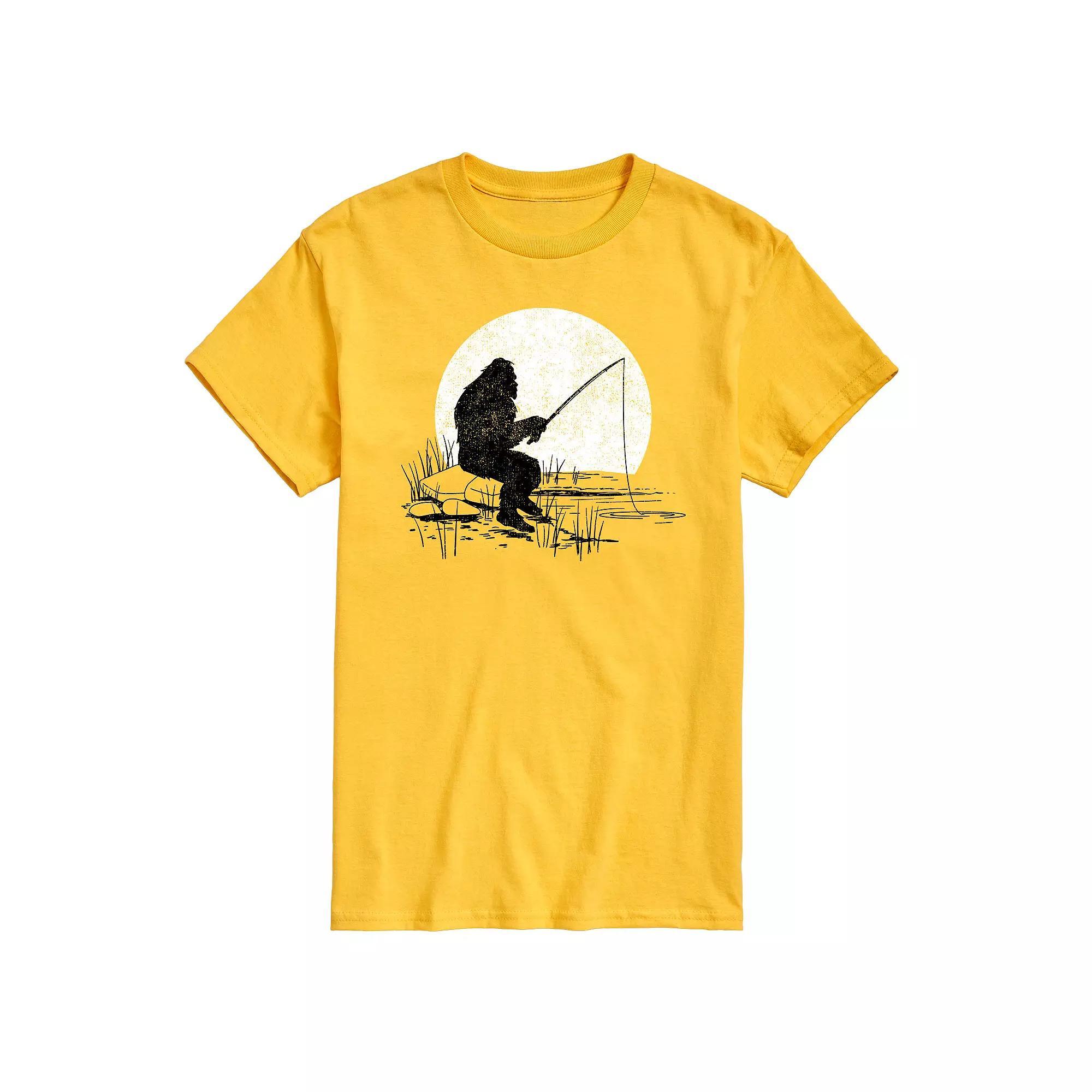 Big & Tall Sasquatch Fishing Graphic Tee, Mens Product Image